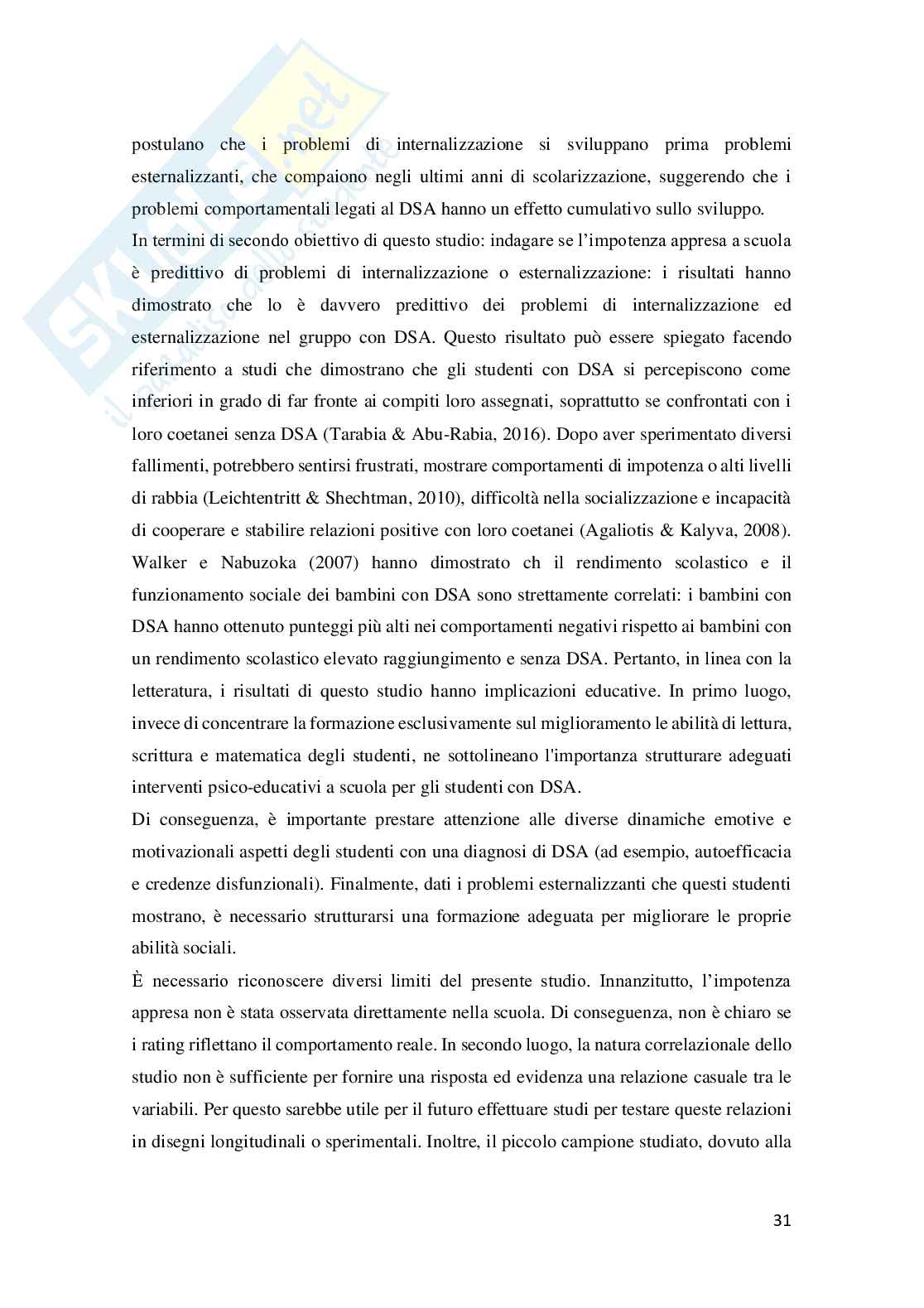 Dsa e le emozioni nella scuola secondaria di I grado  Pag. 31