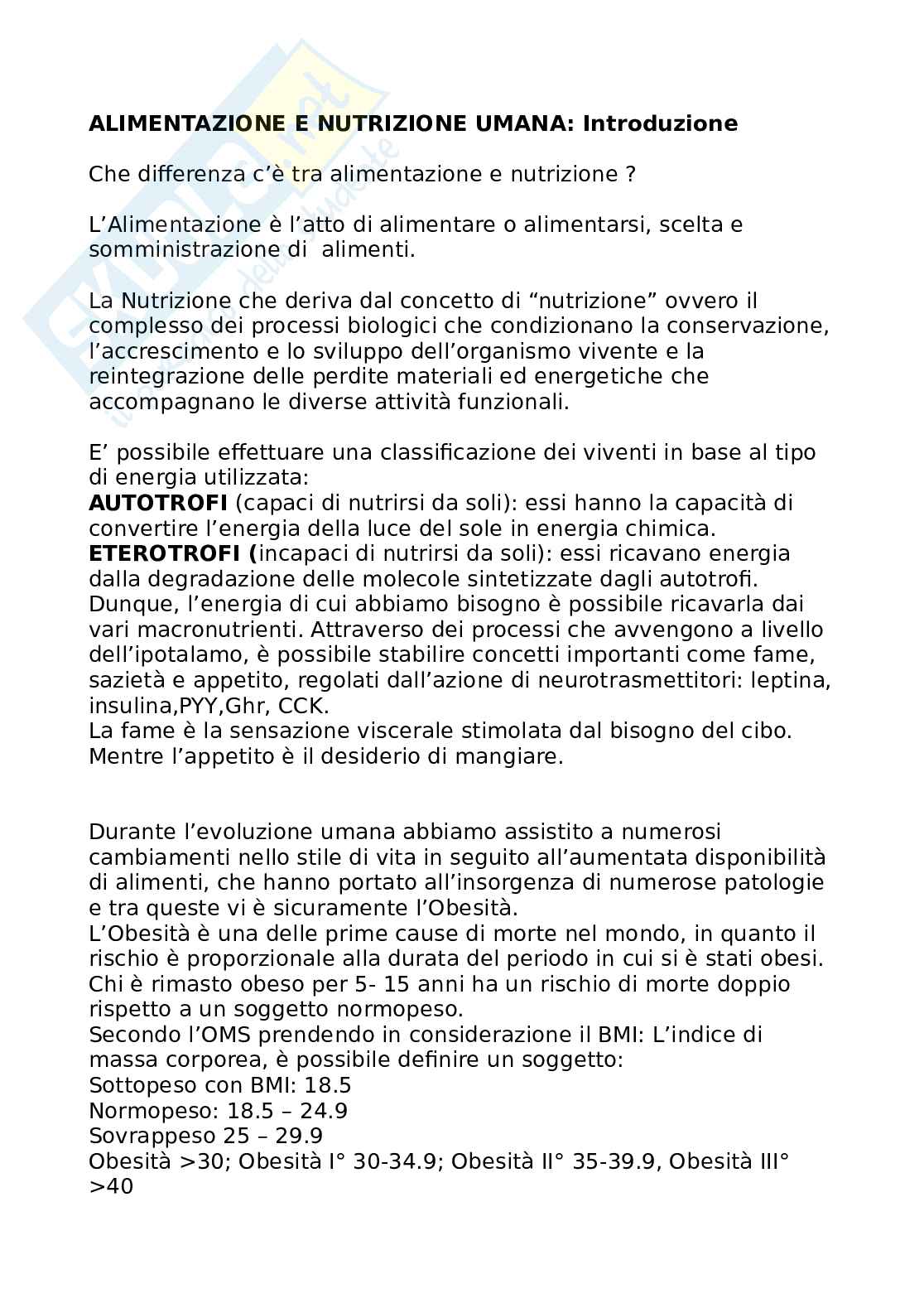 Alimentazione e nutrizione umana 1 Pag. 1