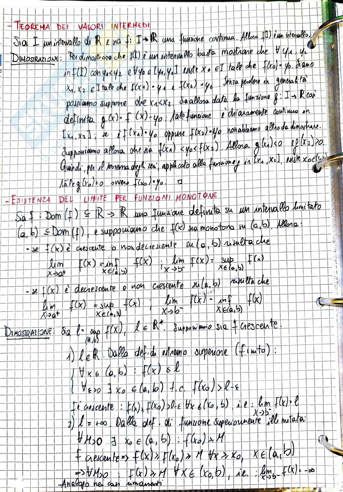 Analisi matematica 1: raccolta teoremi con dimostrazioni complete Pag. 2