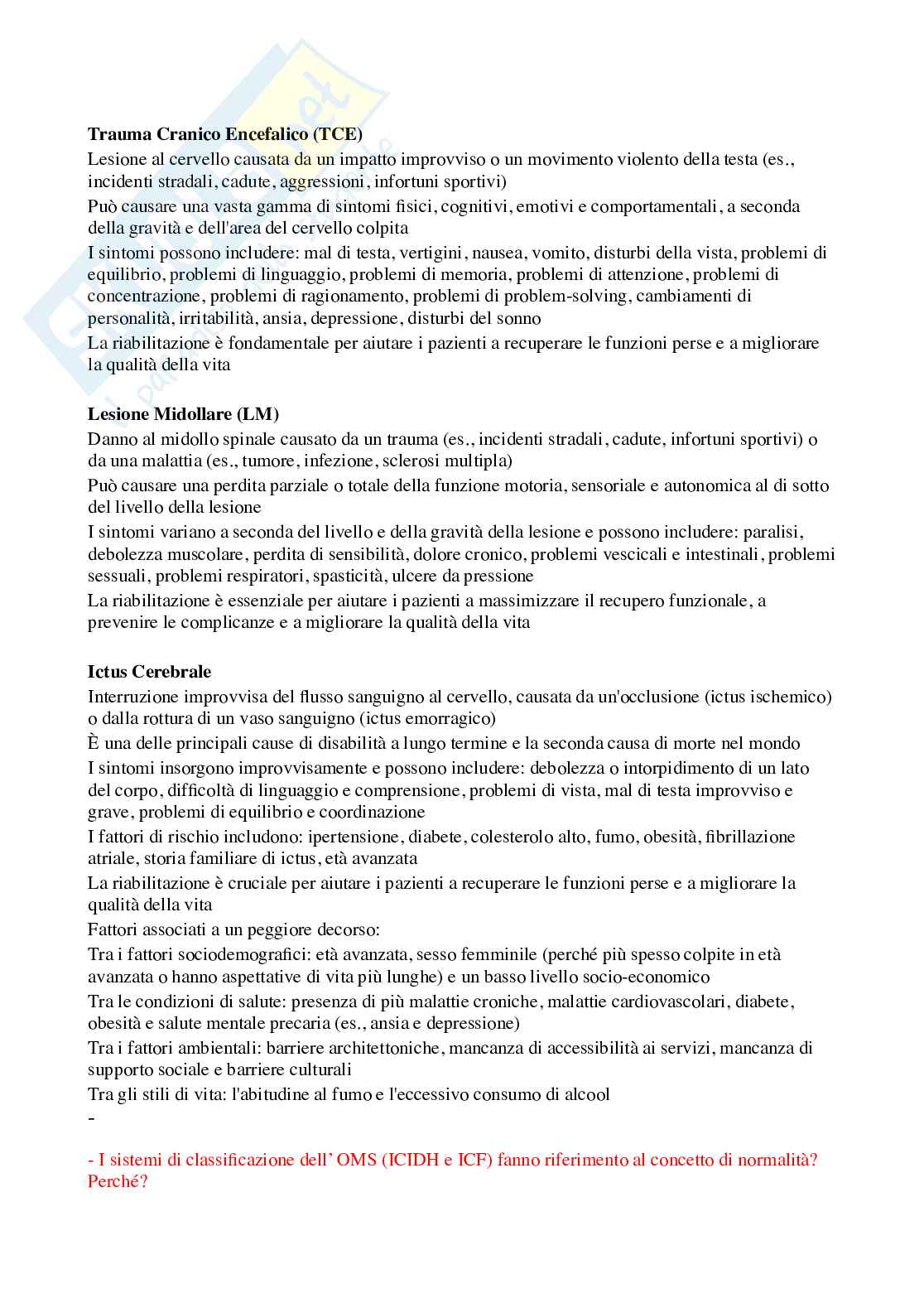 Psicologia dell'handicap e della riabilitazione - Domande Pag. 6