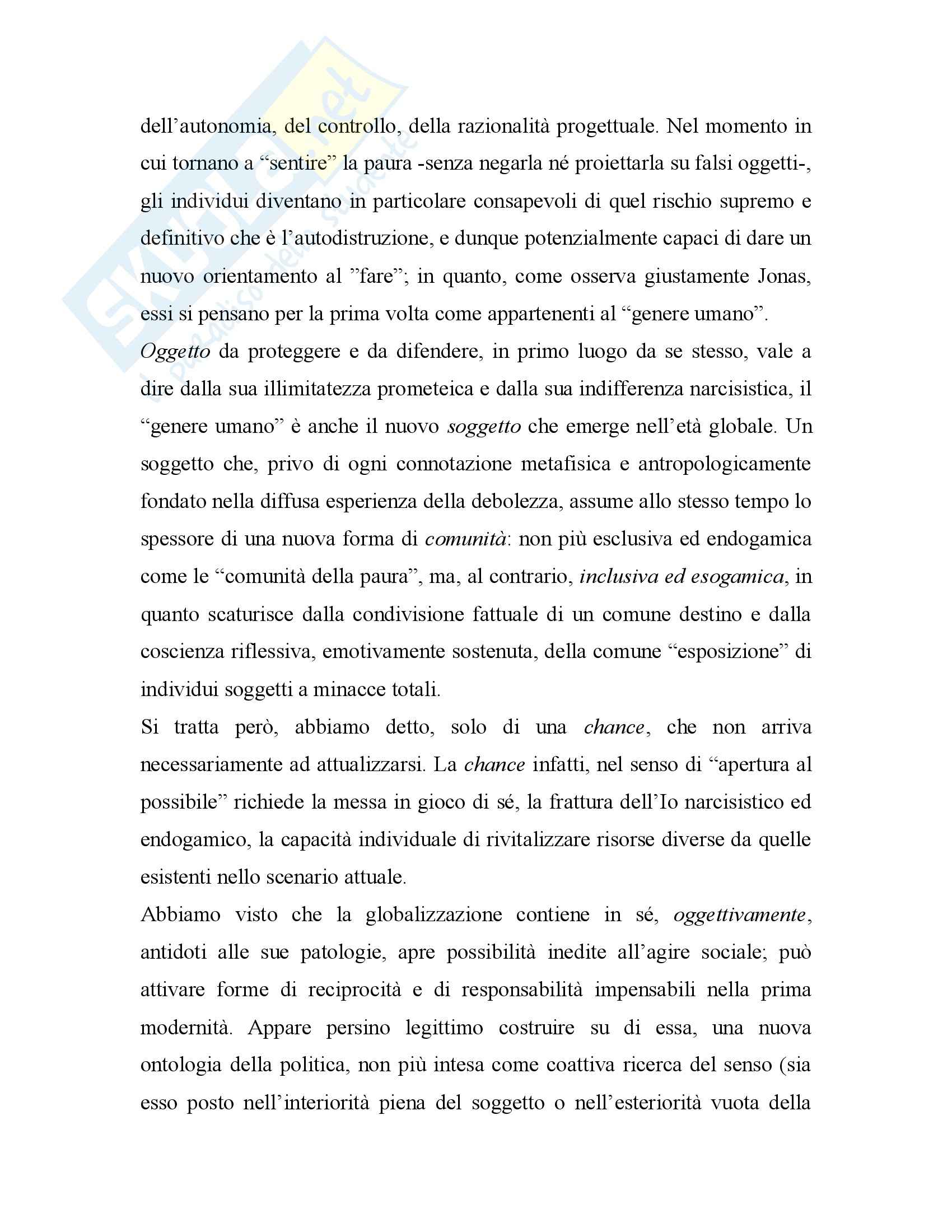 Riassunto esame Filosofia Politica, prof. Escobar, libro consigliato Metamorfosi della Paura Pag. 21