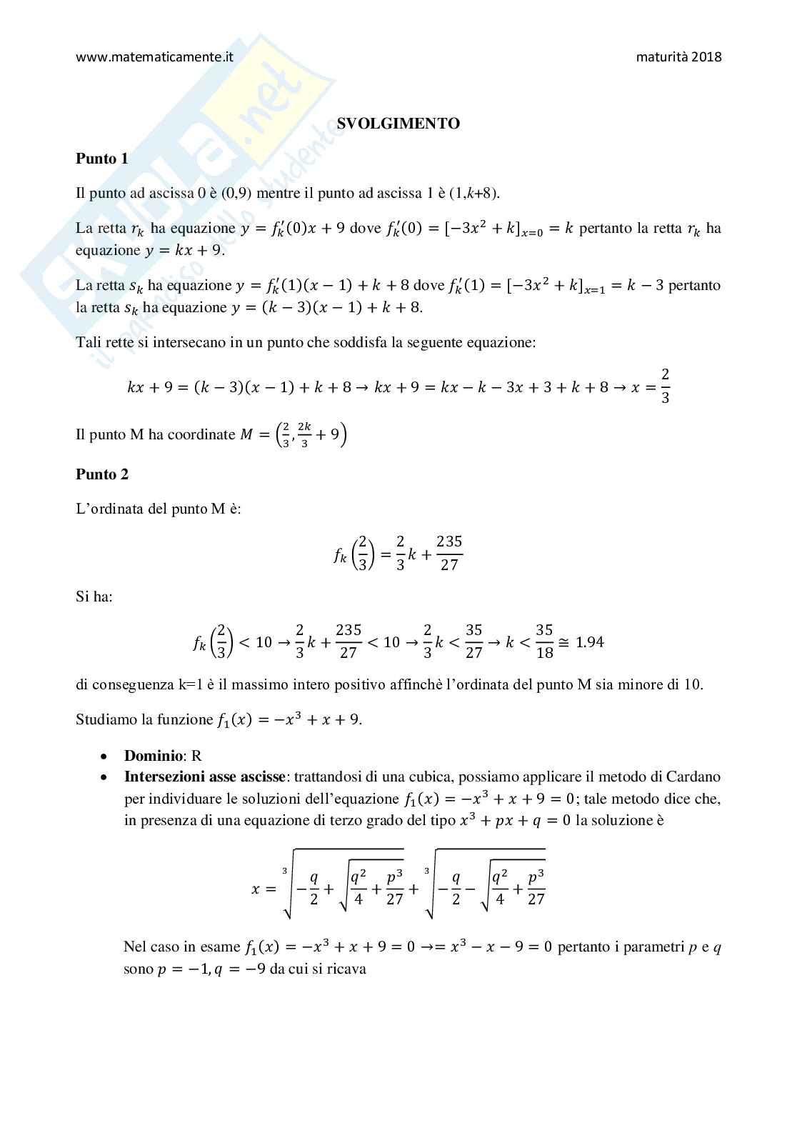 2018 Tema di matematica, sessione ordinaria (indirizzi: scientifico opzione internazionale tedesca e opzione internazionale francese) Pag. 2