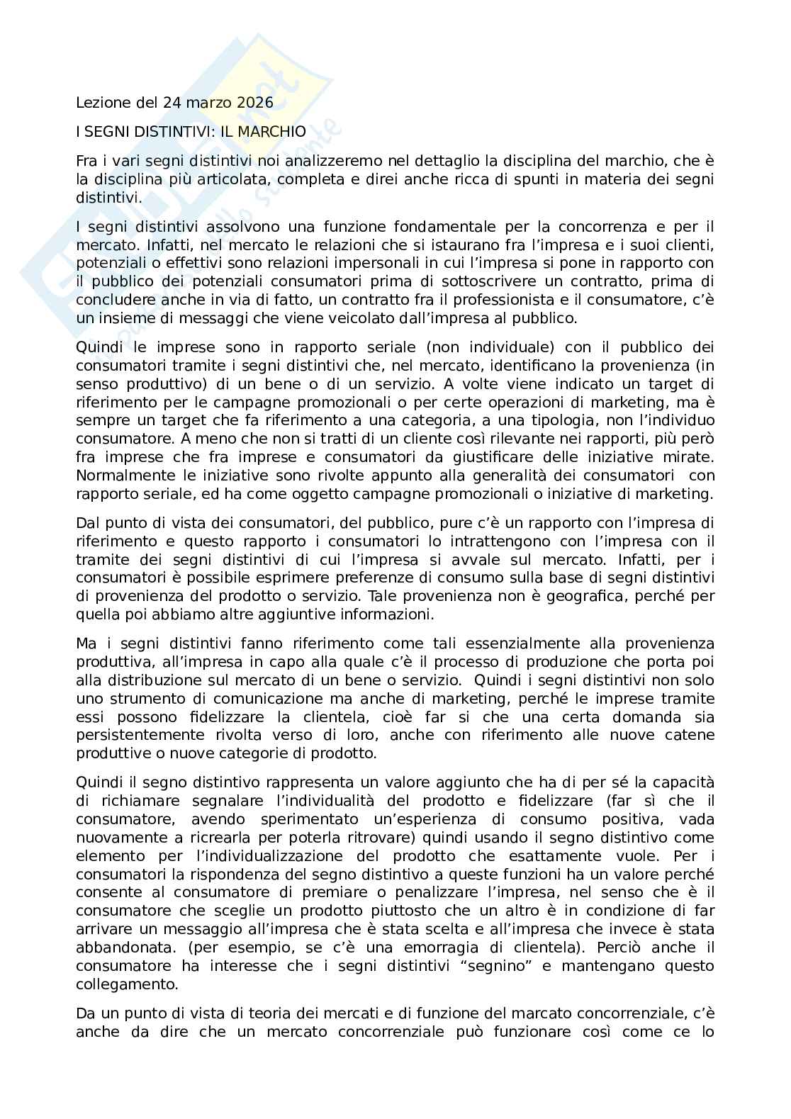 Diritto industriale e della concorrenza - Seconda parte Pag. 1