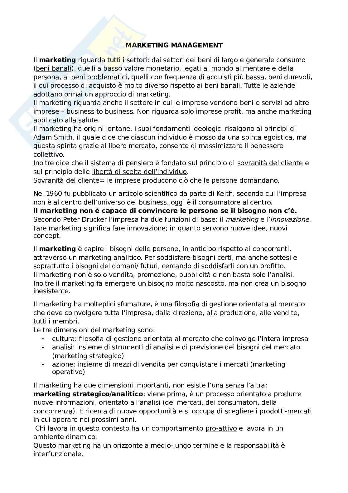 Marketing management Pag. 1