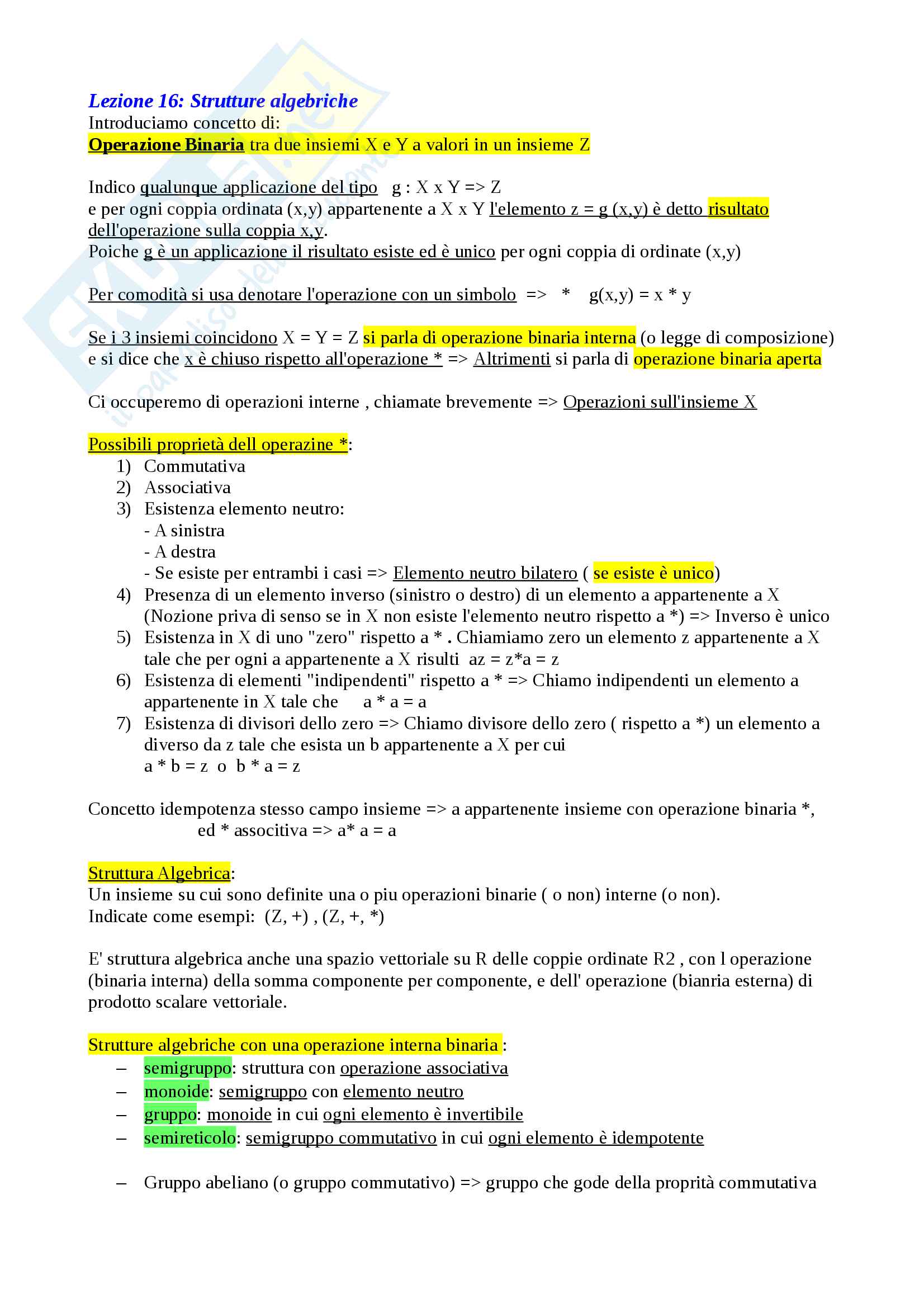Matematica Discreta - Algebra Pag. 21
