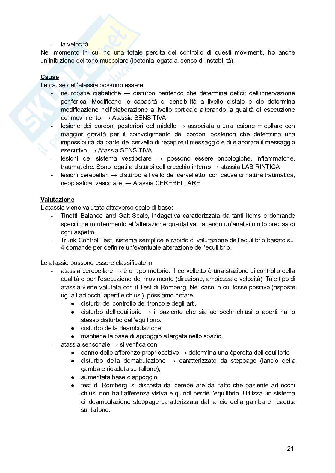 Scienze della fisioterapia in neurologia  Pag. 21