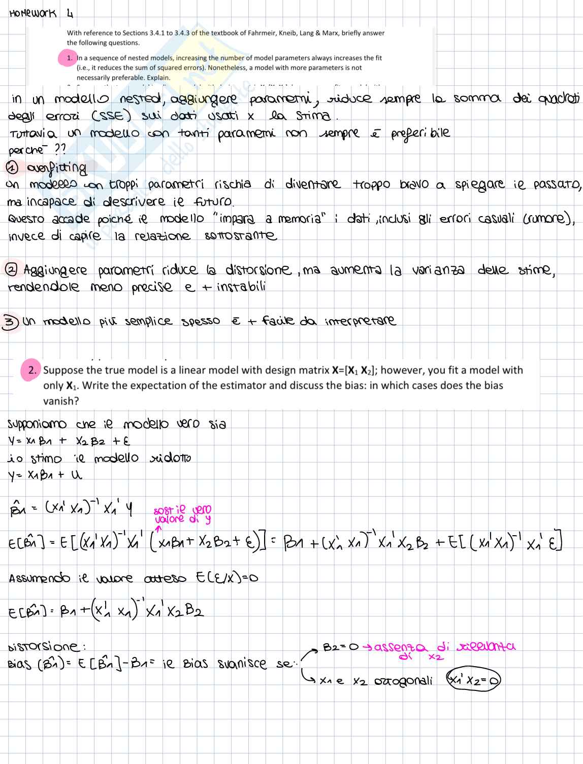 Homework 4 Statistica Pag. 1