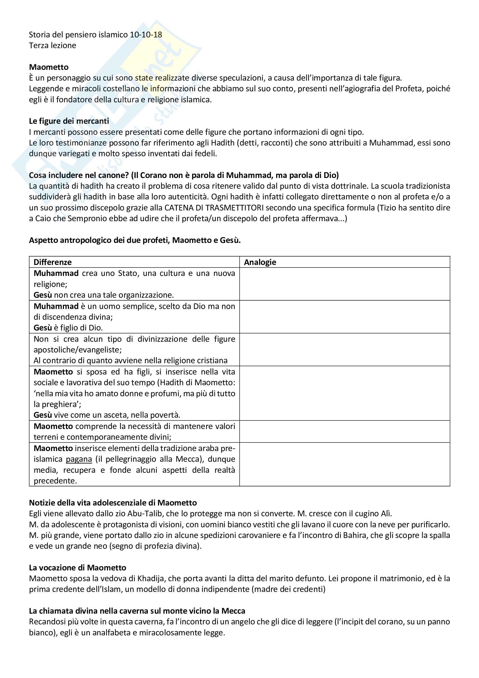 Appunti di storia del pensiero islamico Pag. 2
