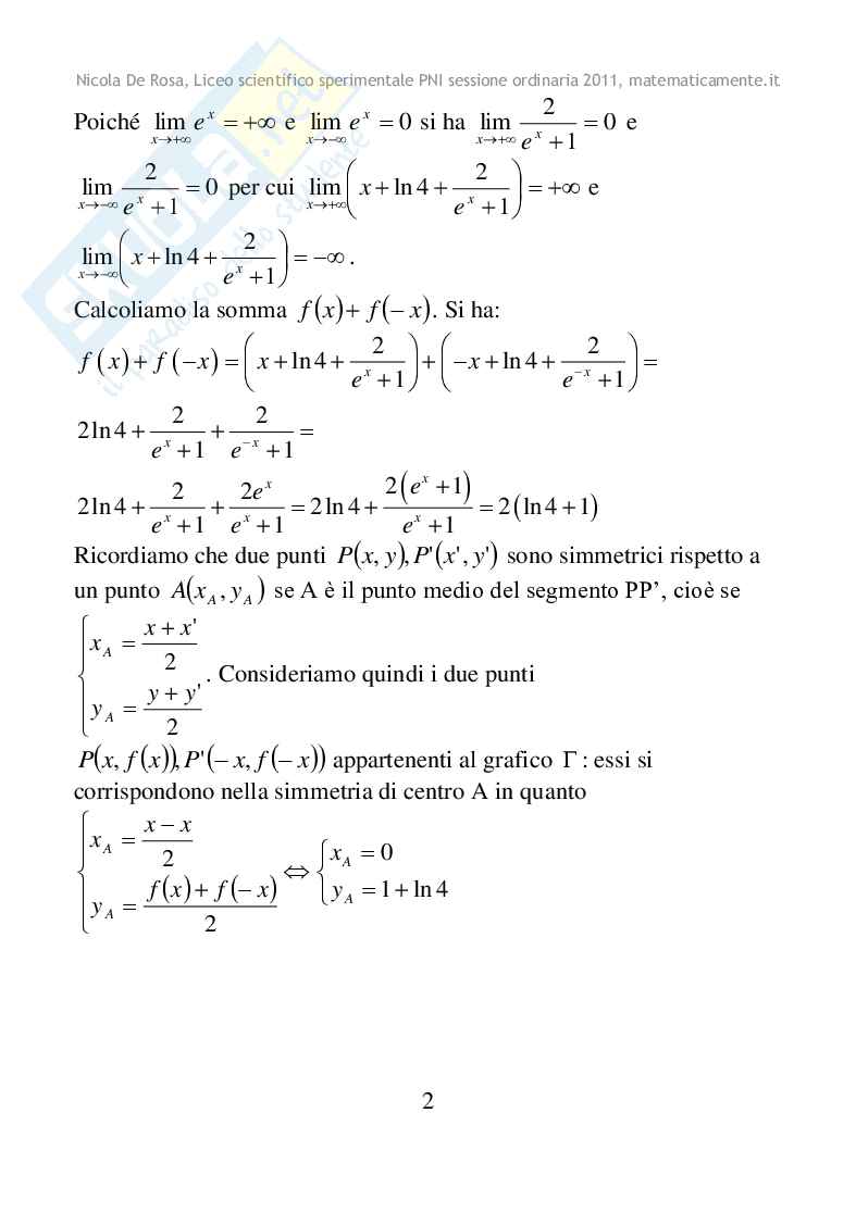 2011 - Liceo scientifico PNI, sessione ordinaria Pag. 2