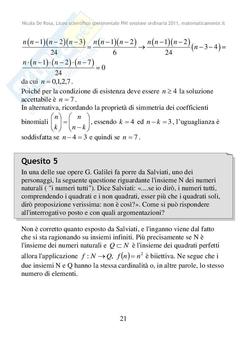 2011 - Liceo scientifico PNI, sessione ordinaria Pag. 21