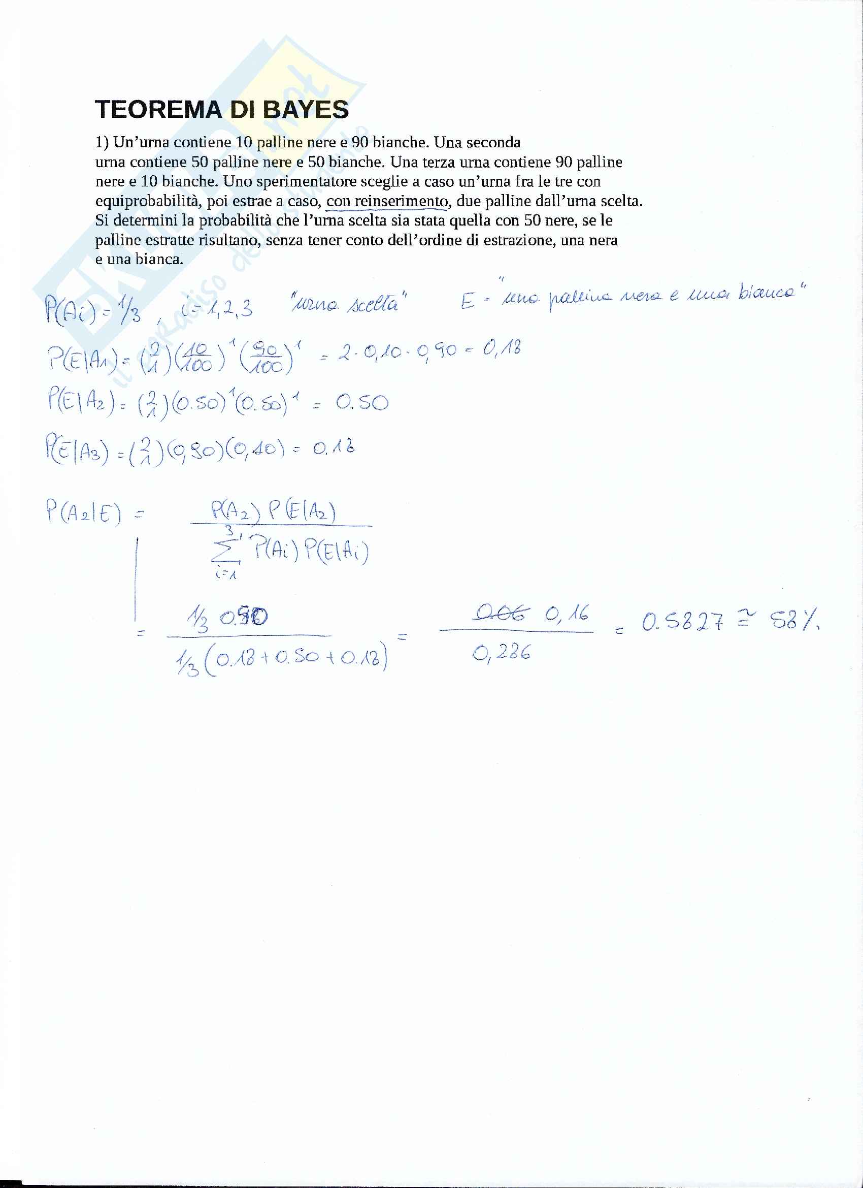 Teorema Di Bayes Esercizi Svolti Pdf
