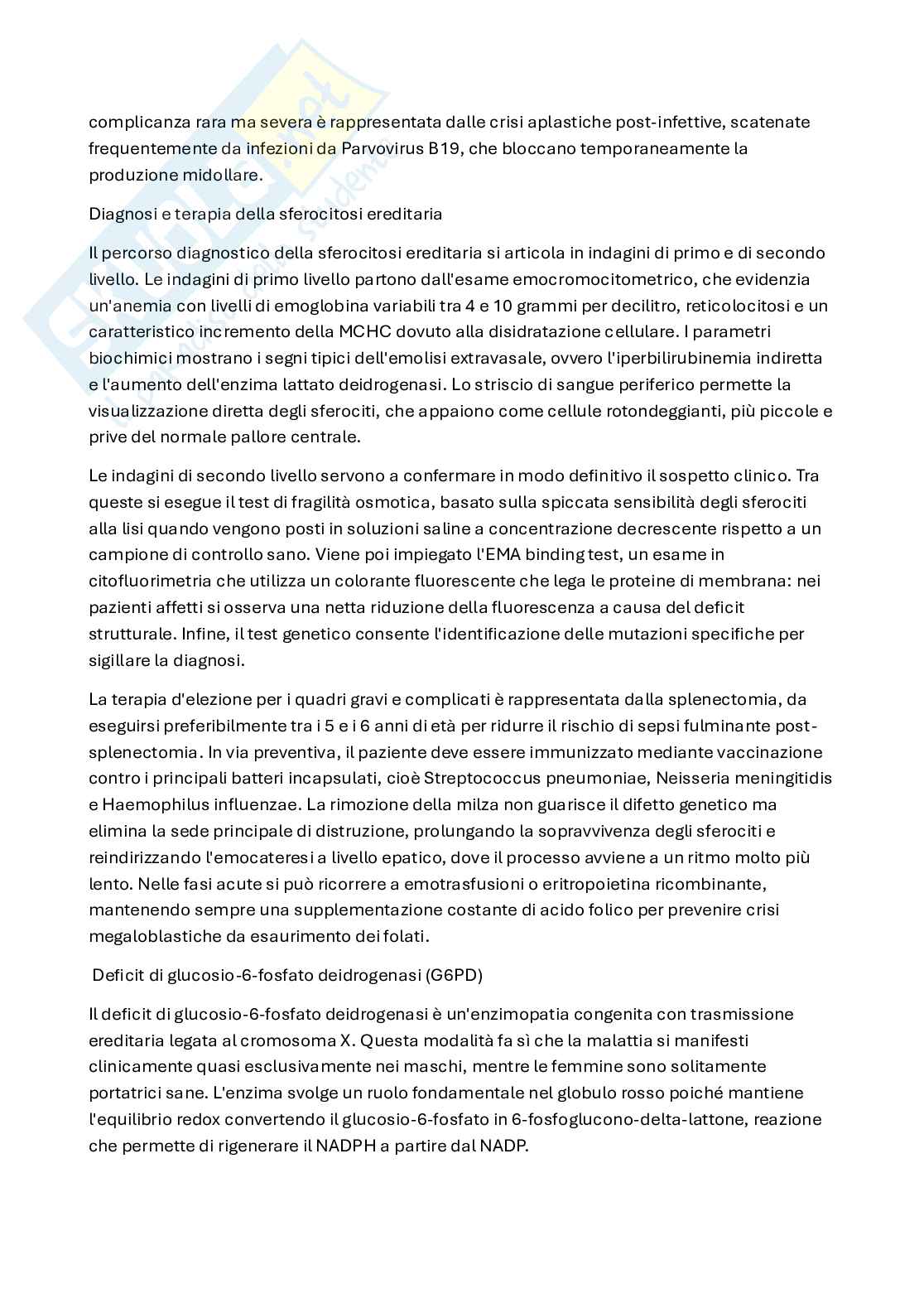 Anemie da alterato metabolismo emoglobinico e sindromi emolitiche Pag. 6