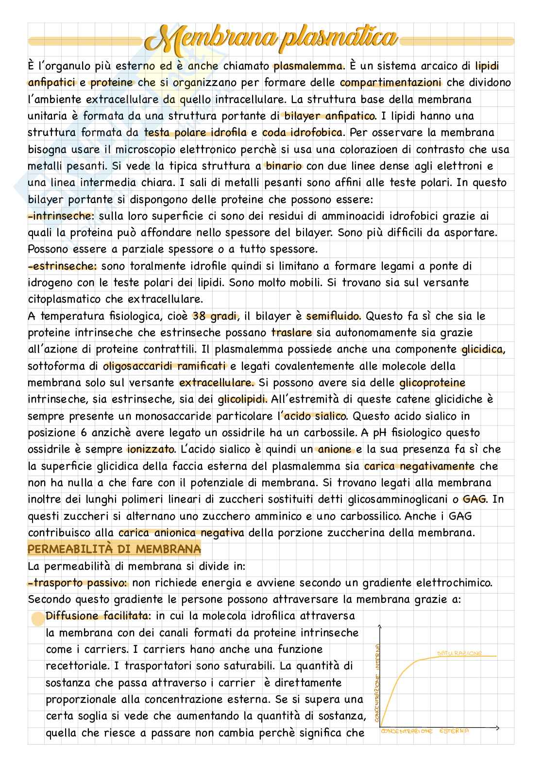 Istologia - Membrana plasmatica  Pag. 1