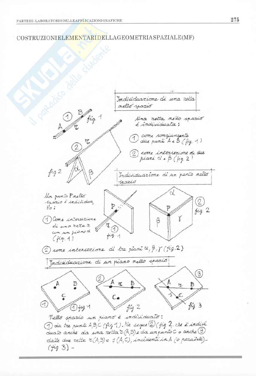 Costruzioni elementari geometrici spazio per l'esame di Disegno Pag. 1