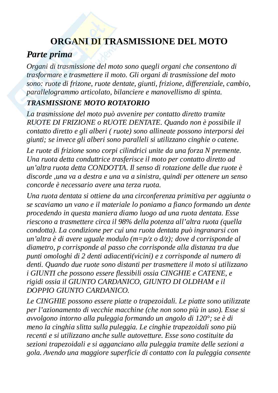 Riassunti meccanica agraria Pag. 1