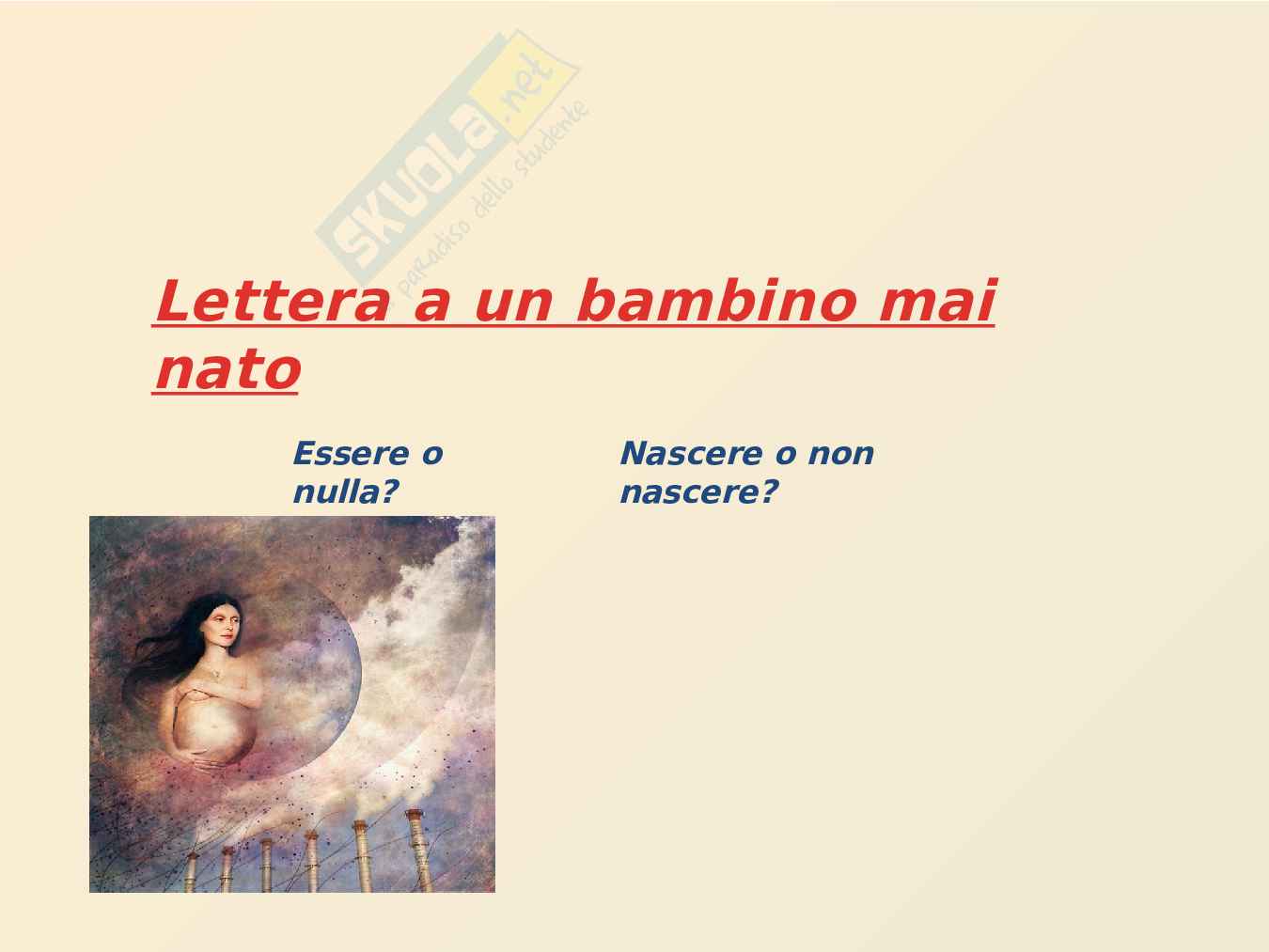 Lettera a un bambino mai nato - Tesina