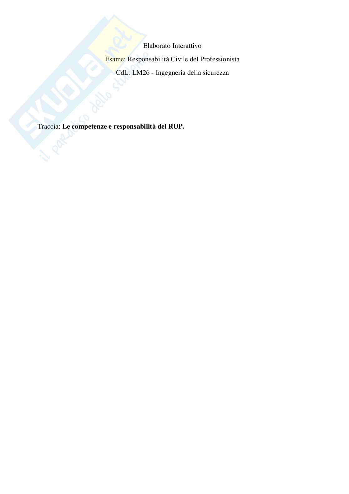 Elaborato Responsabilità civile del professionista   Pag. 1