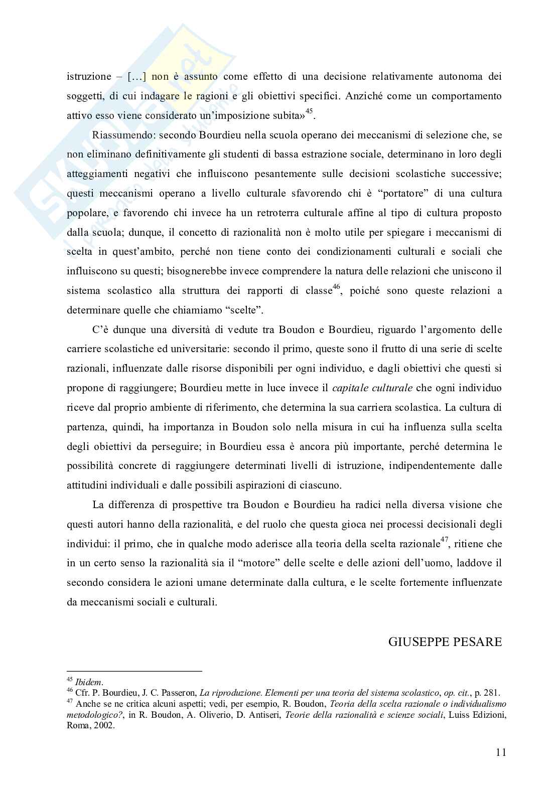 Razionalità e scelte scolastiche Pag. 11