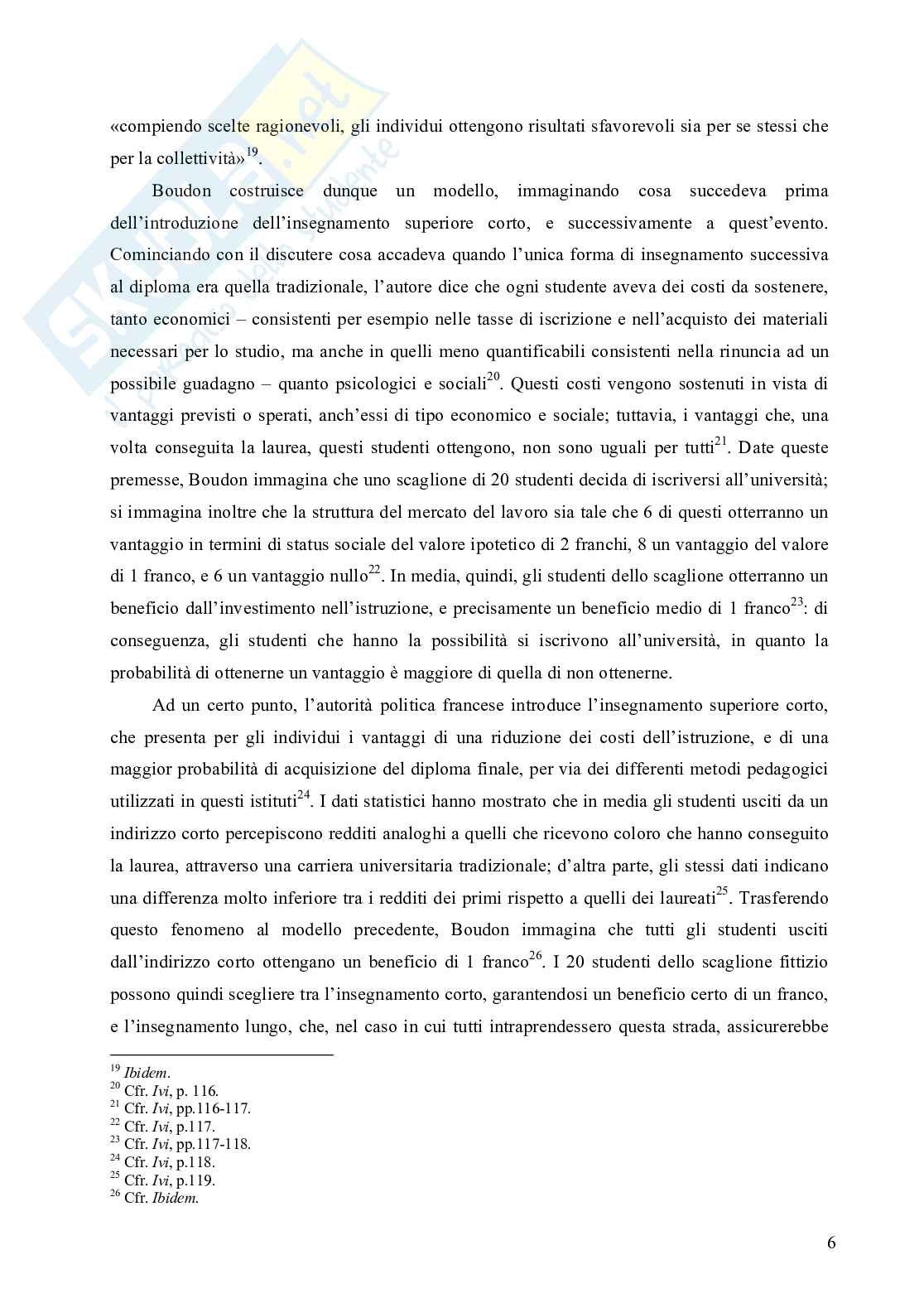 Razionalità e scelte scolastiche Pag. 6