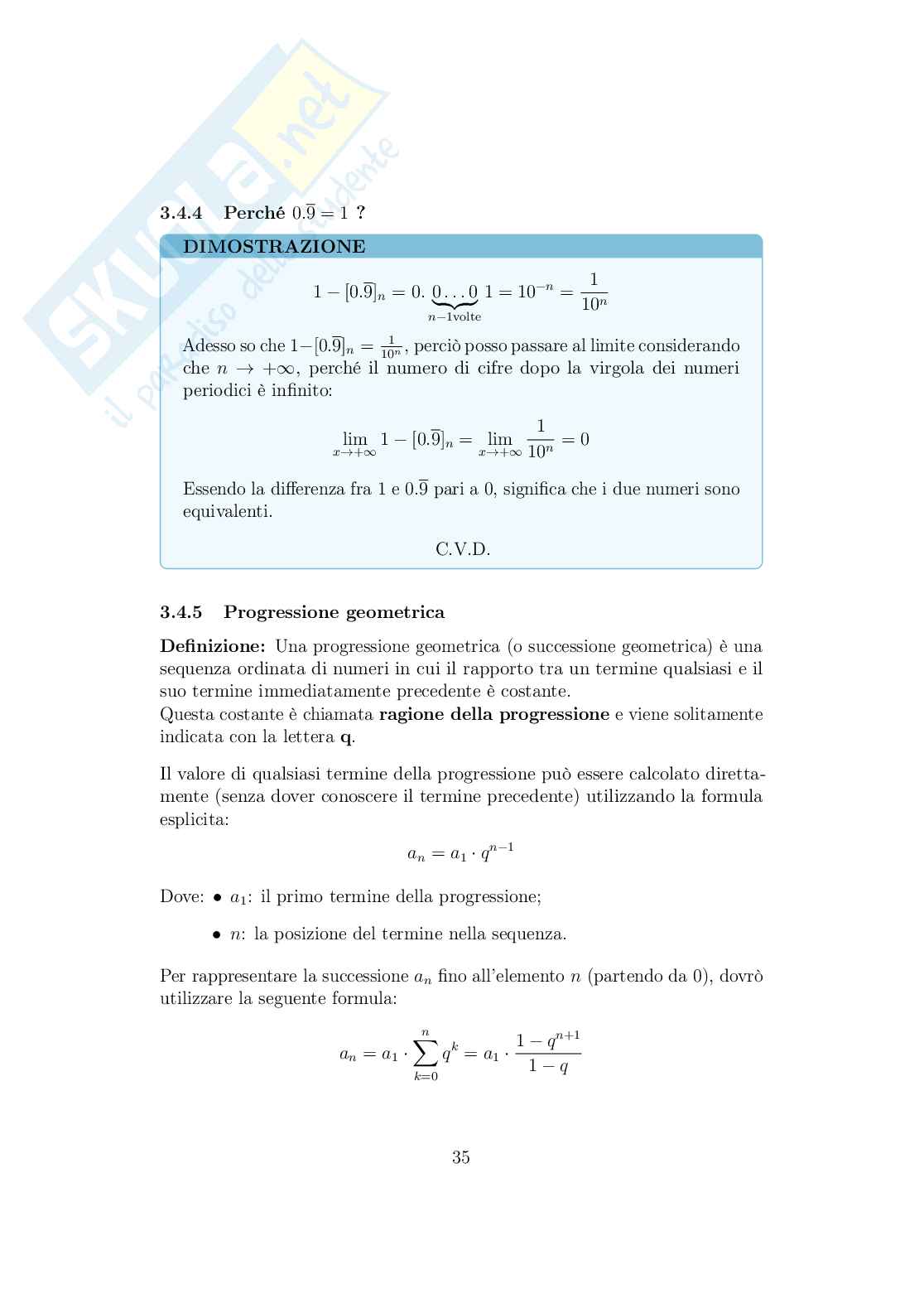 Appunti di Analisi matematica I  Pag. 36