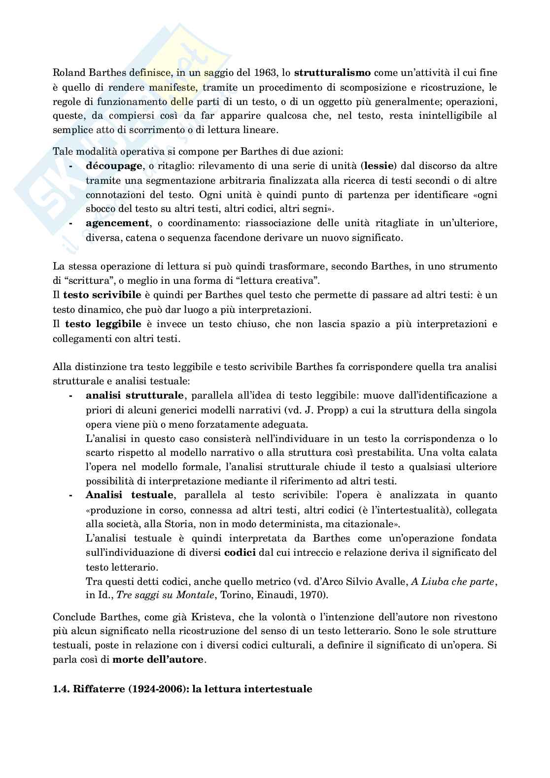 Riassunto esame Filologia romanza, Prof. Lannutti Maria Sofia, libro consigliato Che cosa è l'intertestualità, Bernardelli Pag. 2