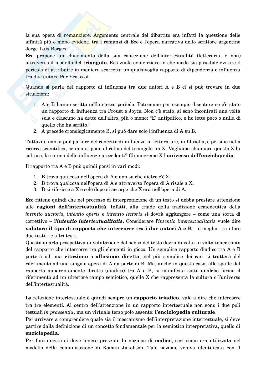 Riassunto esame Filologia romanza, Prof. Lannutti Maria Sofia, libro consigliato Che cosa è l'intertestualità, Bernardelli Pag. 6