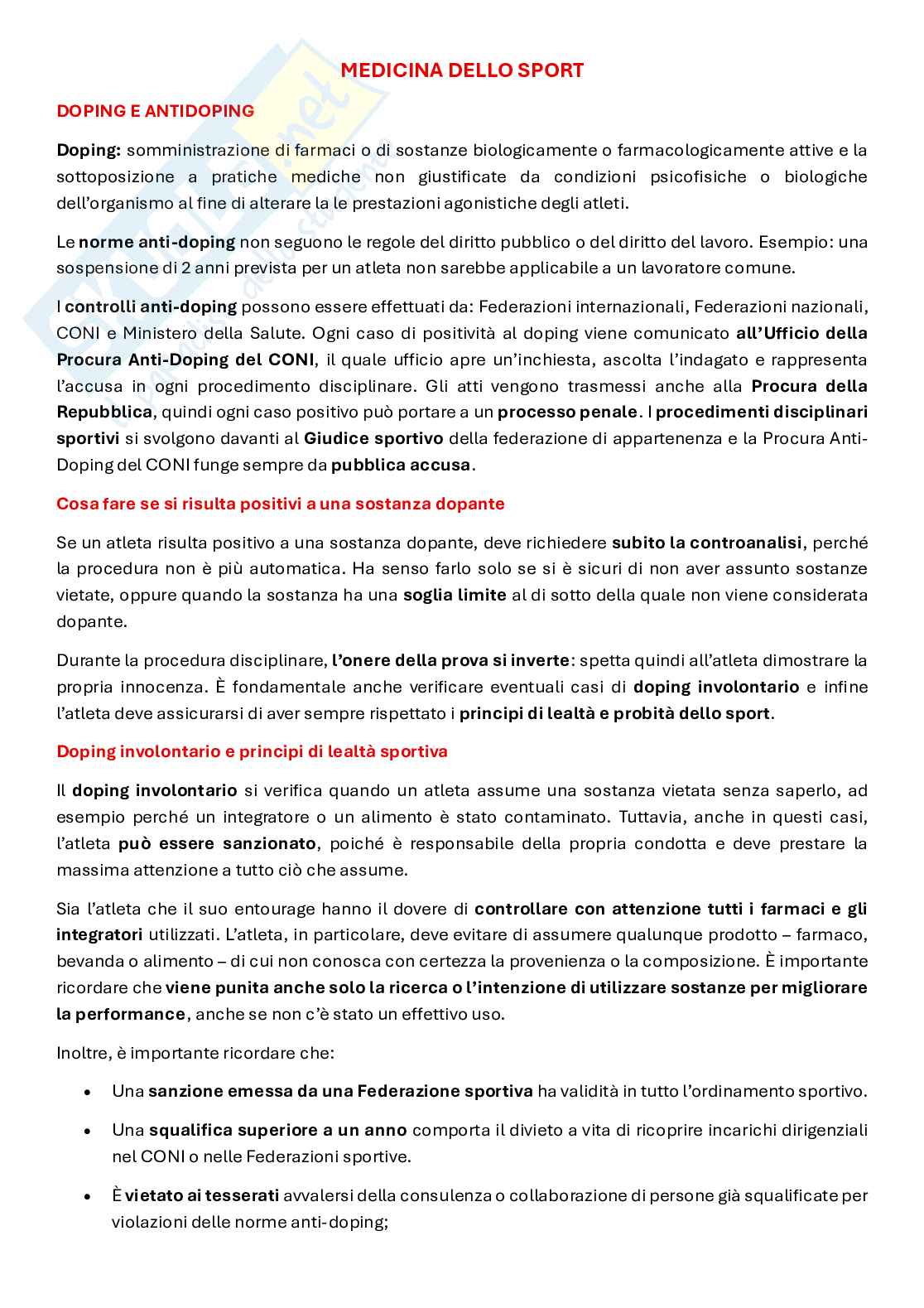 Medicina dello sport Pag. 1