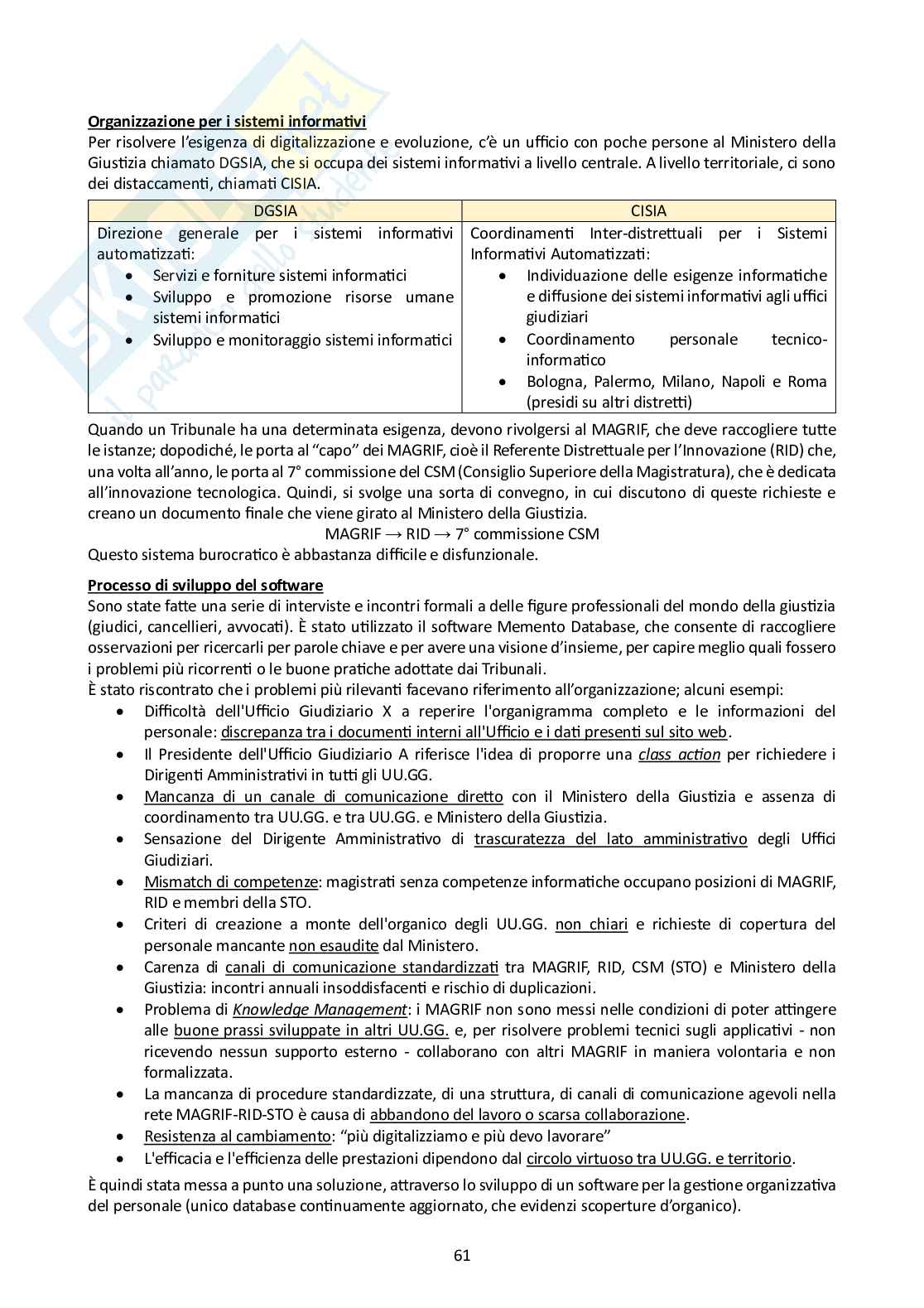 Organizzazione aziendale Pag. 61
