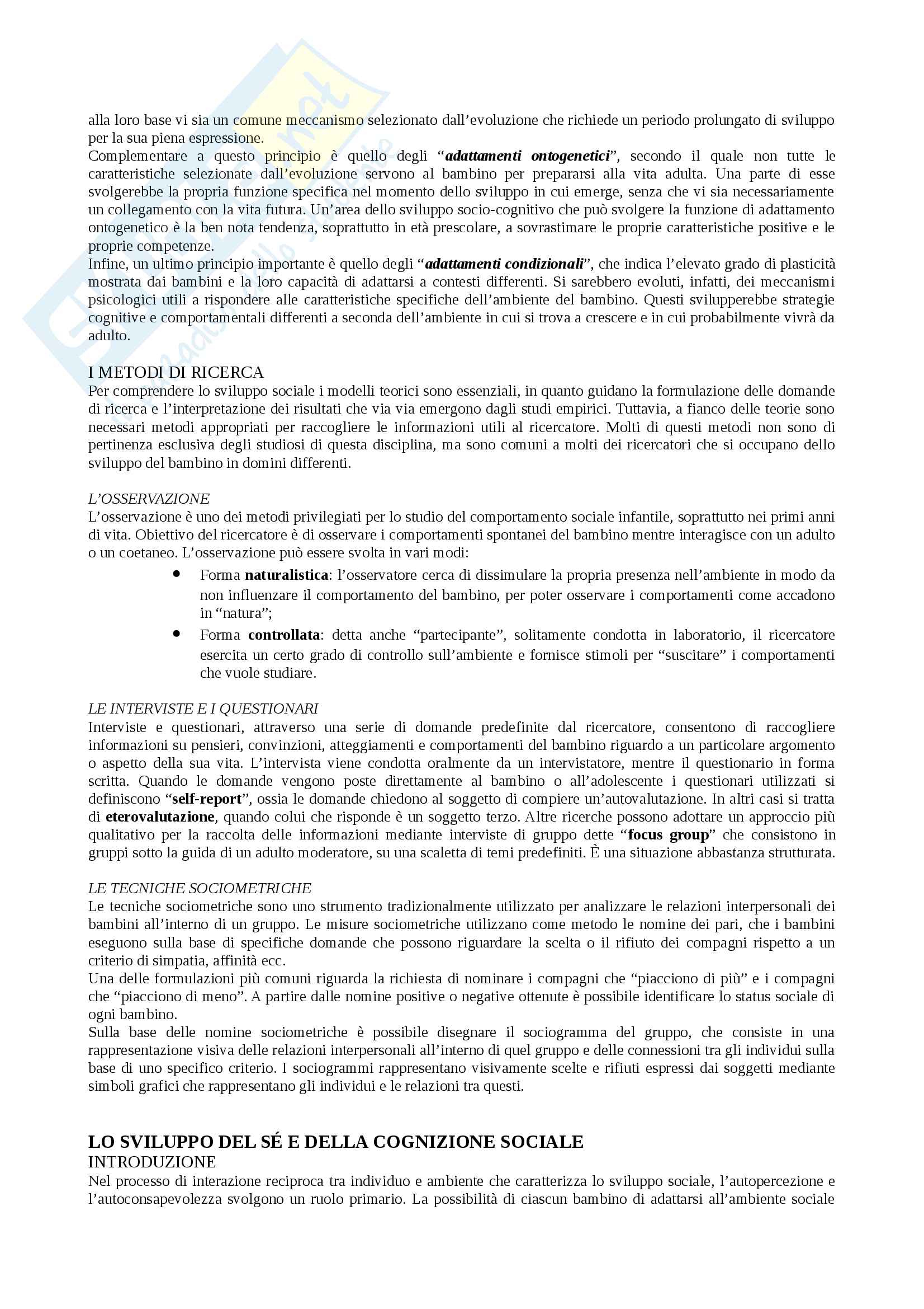 Sunto Sviluppo sociale, docente Gini, libro consigliato Psicologia dello sviluppo sociale, Gini Pag. 6