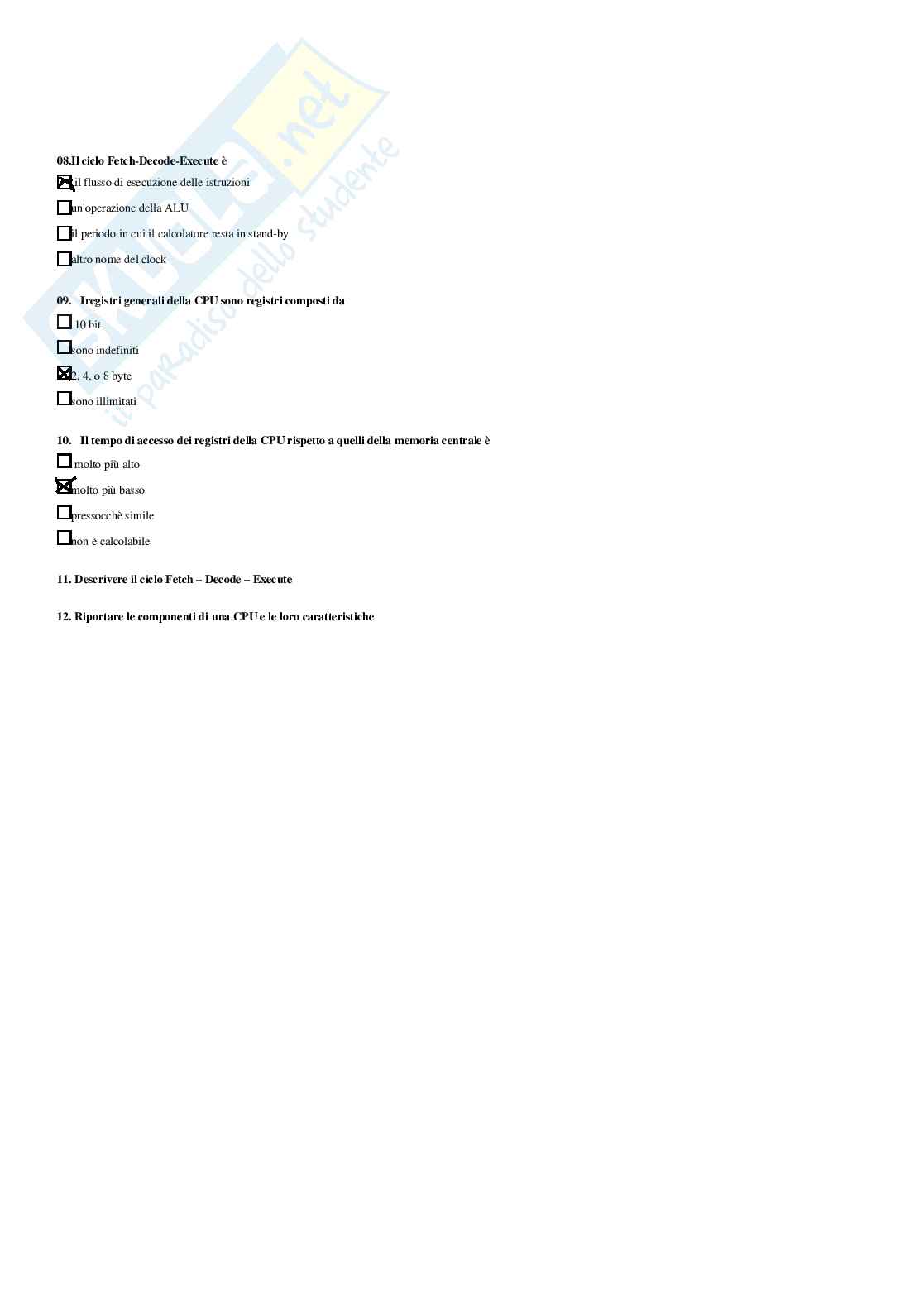 Fondamenti di informatica – Preparazione esame – Paniere completo risposte chiuse (354) – A.A. 2025/26 Pag. 21