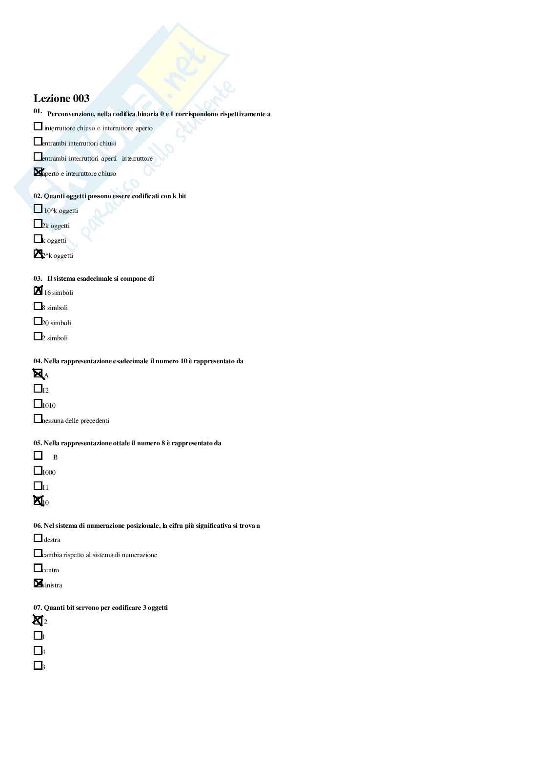 Fondamenti di informatica – Preparazione esame – Paniere completo risposte chiuse (354) – A.A. 2025/26 Pag. 6