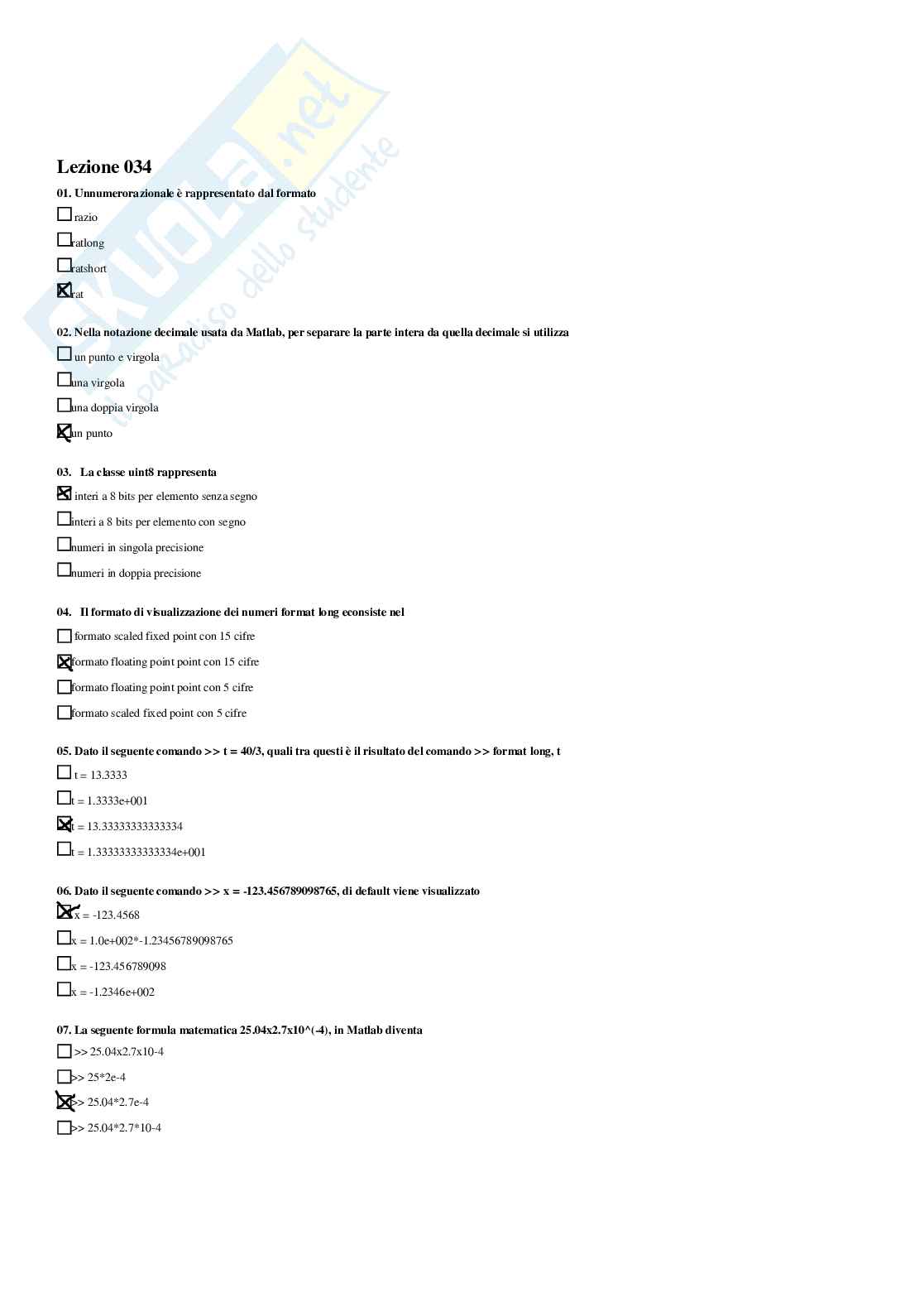 Fondamenti di informatica – Preparazione esame – Paniere completo risposte chiuse (354) – A.A. 2025/26 Pag. 66