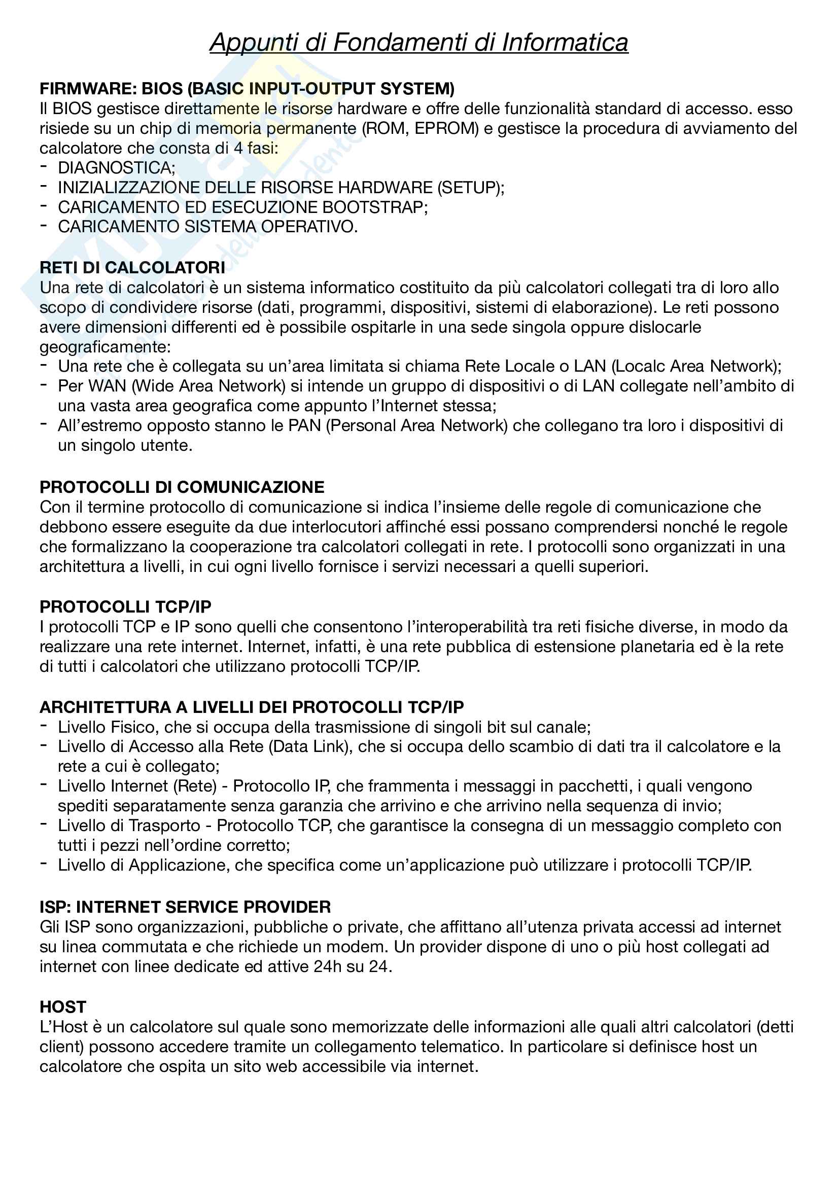 Fondamenti di Informatica Pag. 6