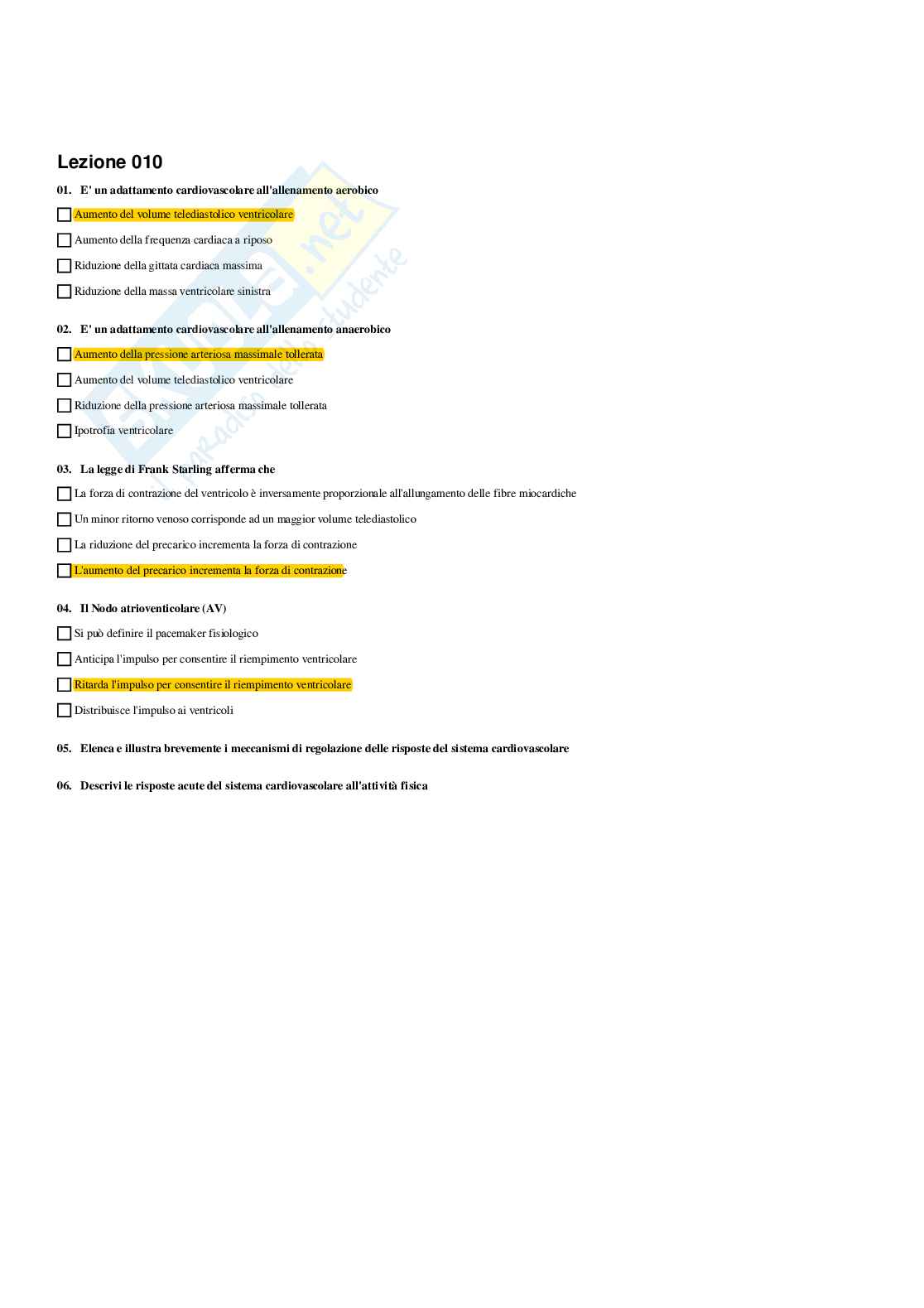 Paniere Medicina dello sport (2026) - Risposte multiple corrette Pag. 11