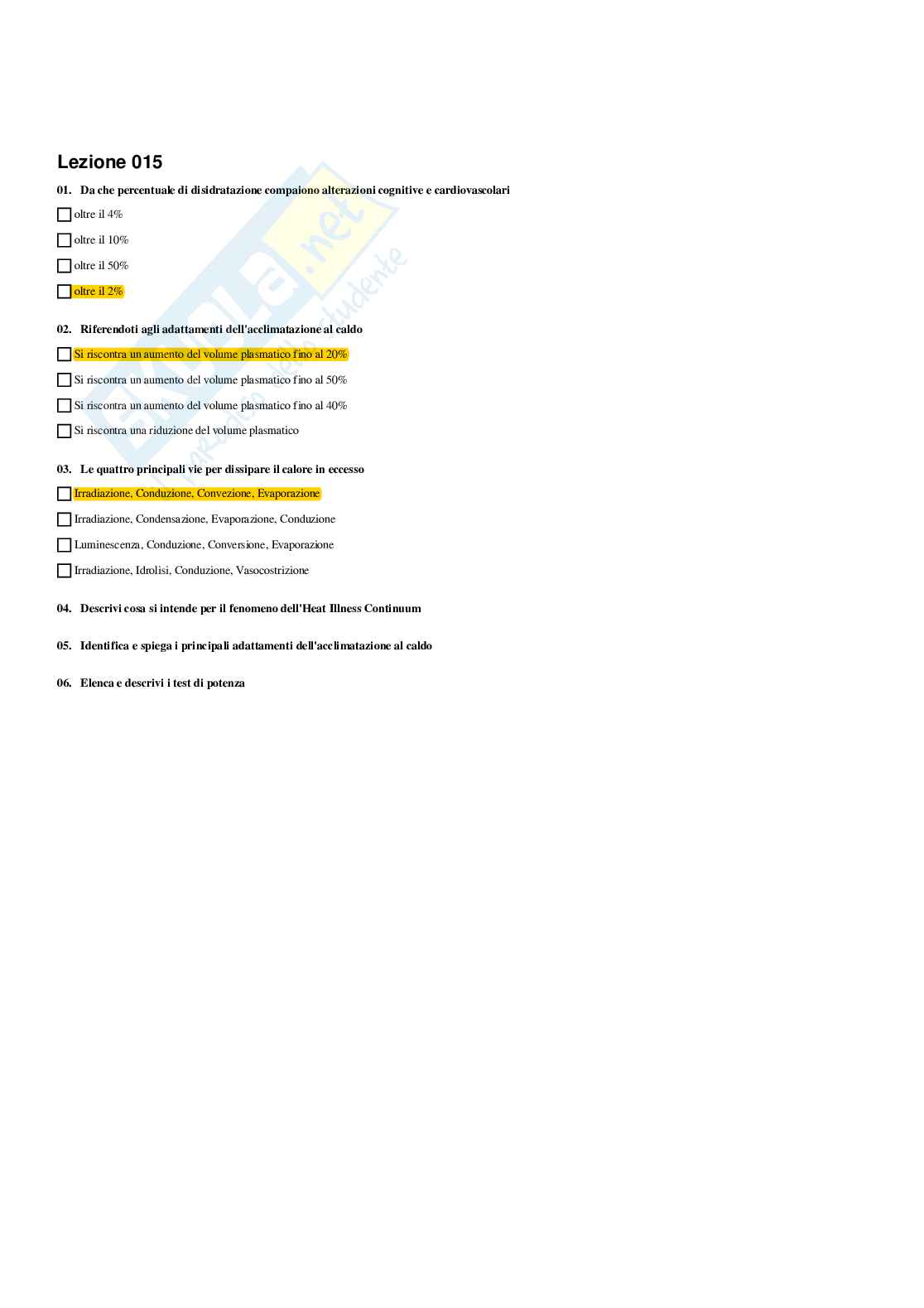 Paniere Medicina dello sport (2026) - Risposte multiple corrette Pag. 16