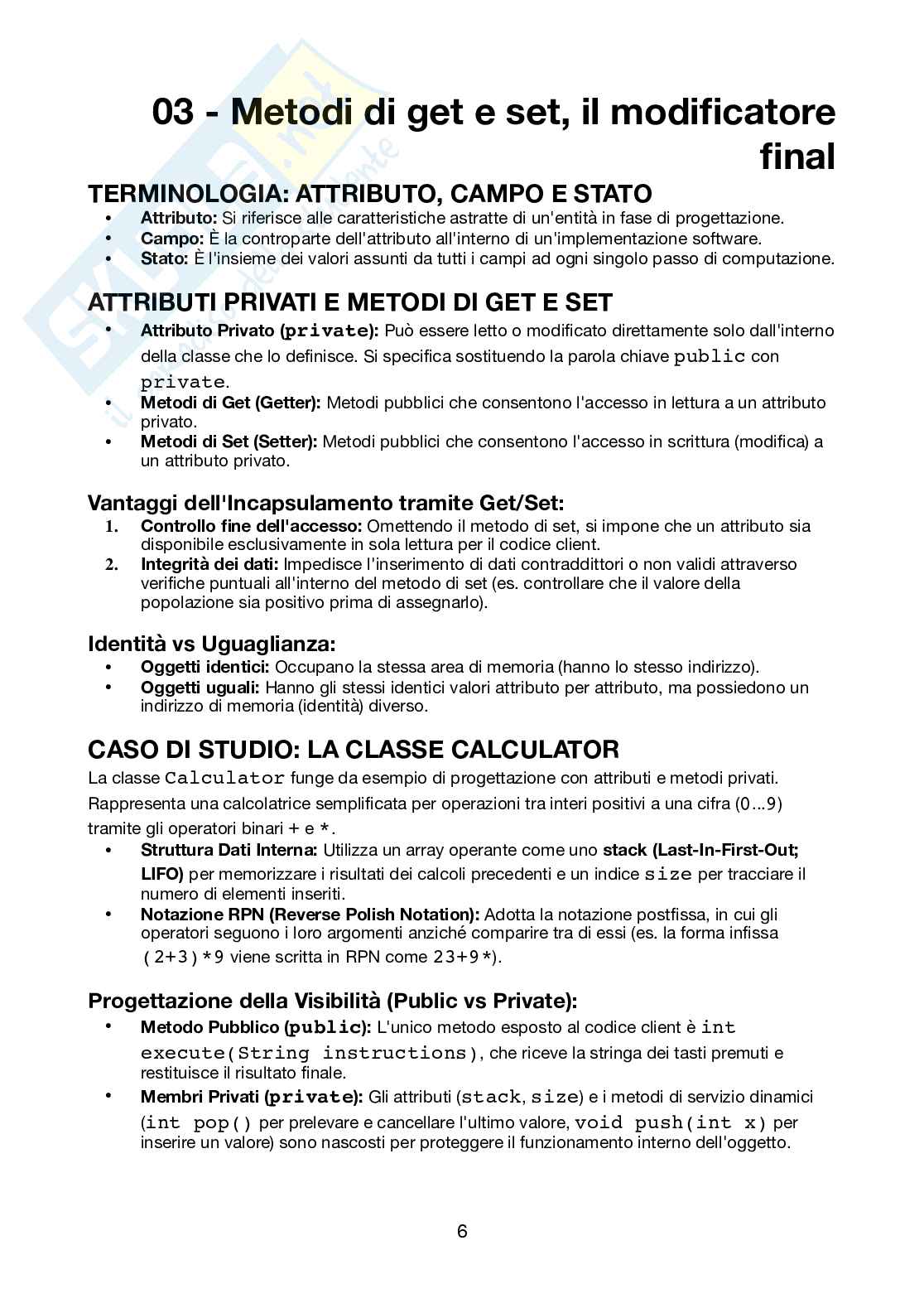Principi di programmazione orientata agli oggetti - Appunti completi Pag. 6