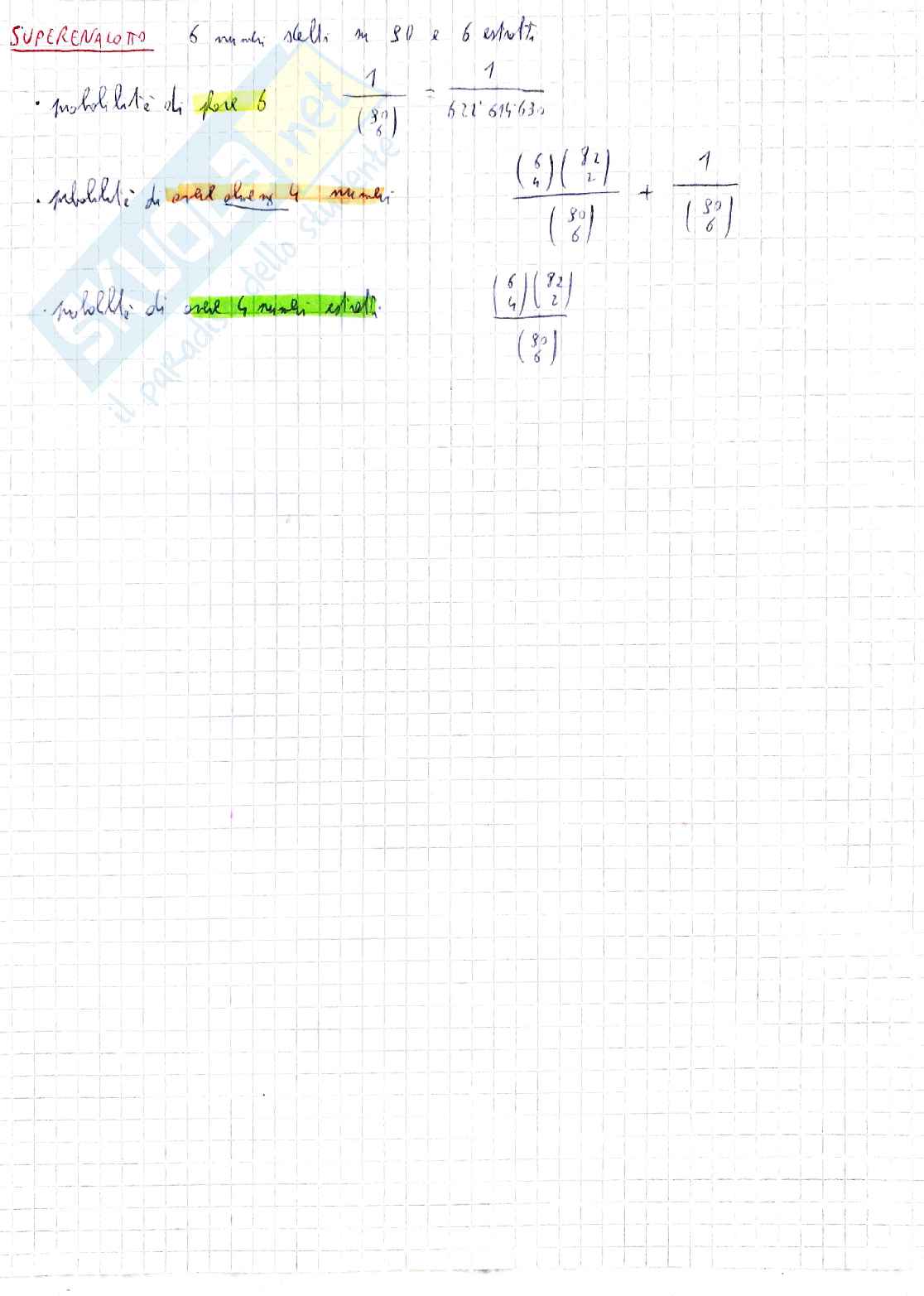 Formulario di Probabilità e Statistica Pag. 6