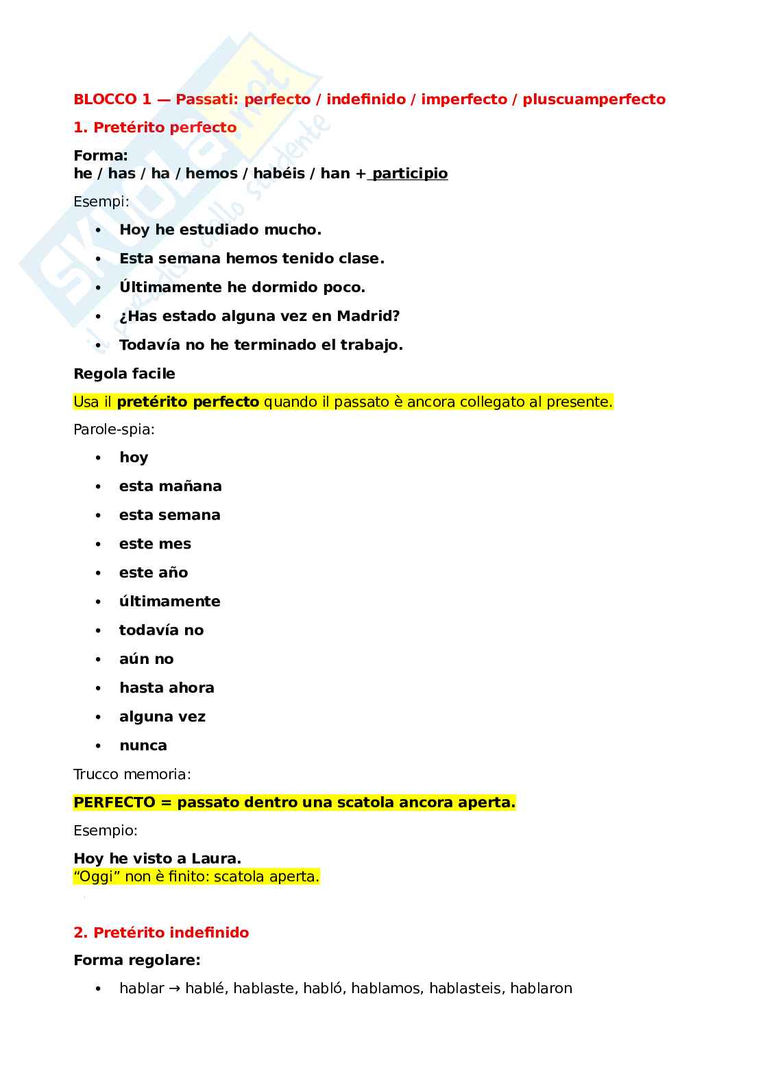 Preparazione completa esame CEL Spagnolo Pag. 1