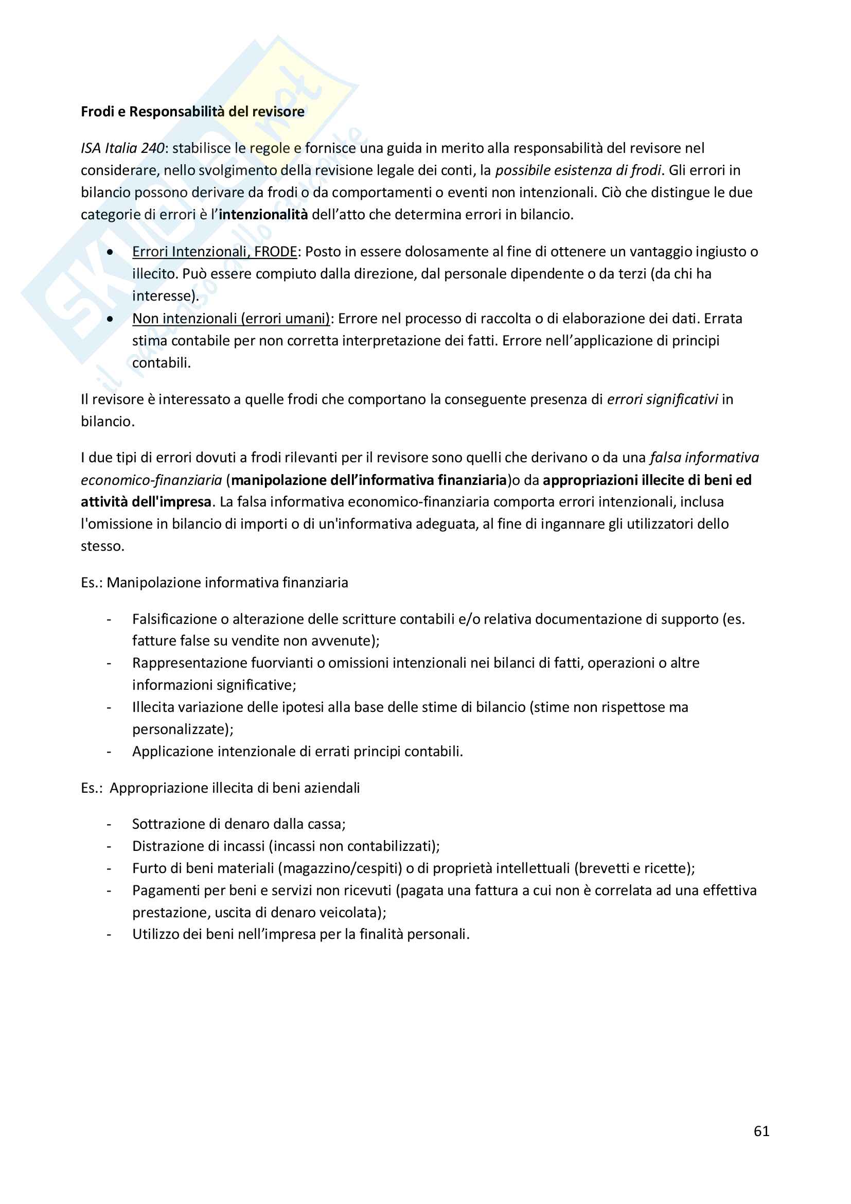 Revisione aziendale Pag. 61