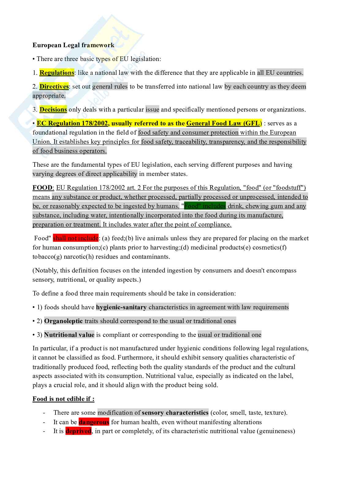 Food safety Pag. 1