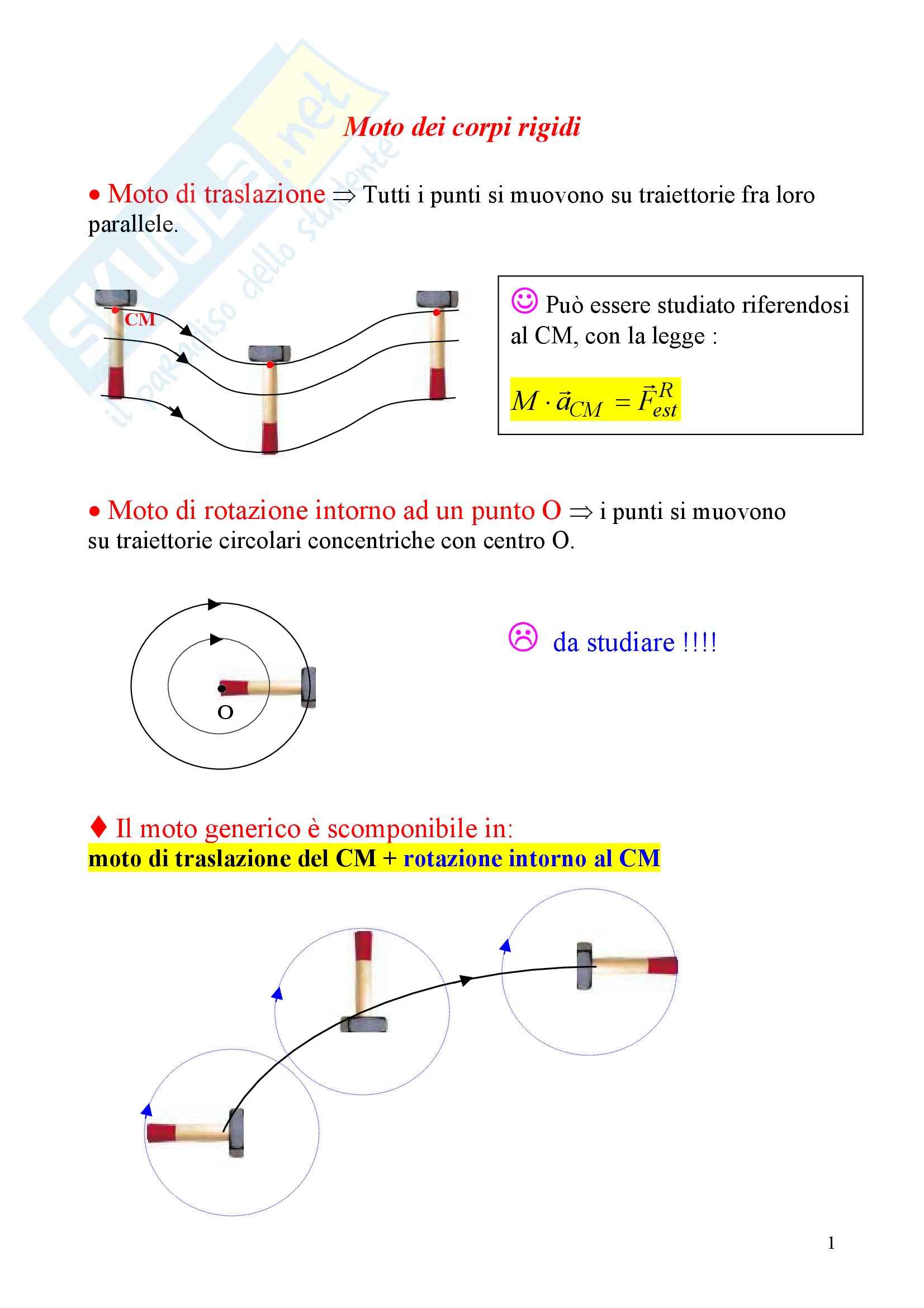Fisica statistica ed informatica – Moto dei corpi rigidi Pag. 1