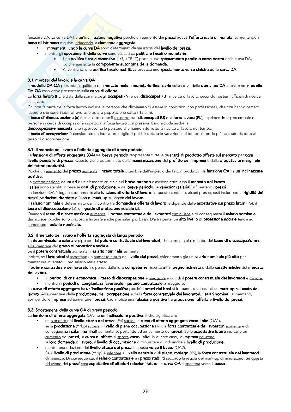 Riassunto esame Economia politica, Prof. Parravicini Paola, libro consigliato Manuale di economia politica, Parravicini Pag. 26