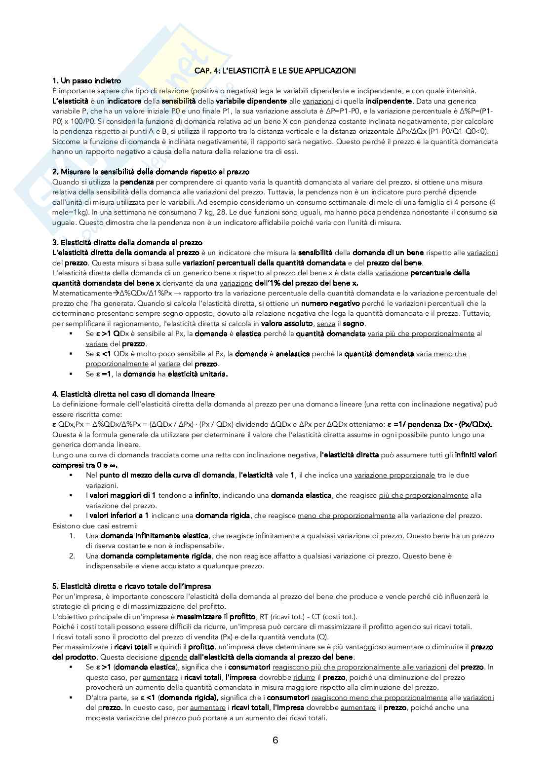 Riassunto esame Economia politica, Prof. Parravicini Paola, libro consigliato Manuale di economia politica, Parravicini Pag. 6