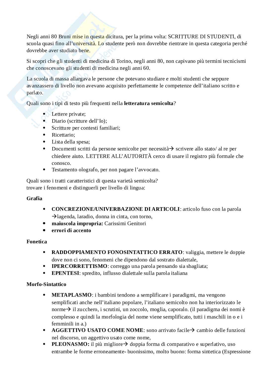 Riassunto esame Italiano e linguaggi specialistici, Prof. Lubello Sergio, libro consigliato Il diritto dal basso, l'italiano del diritto, l'italiano e le sue varietà, Lubello Pag. 6
