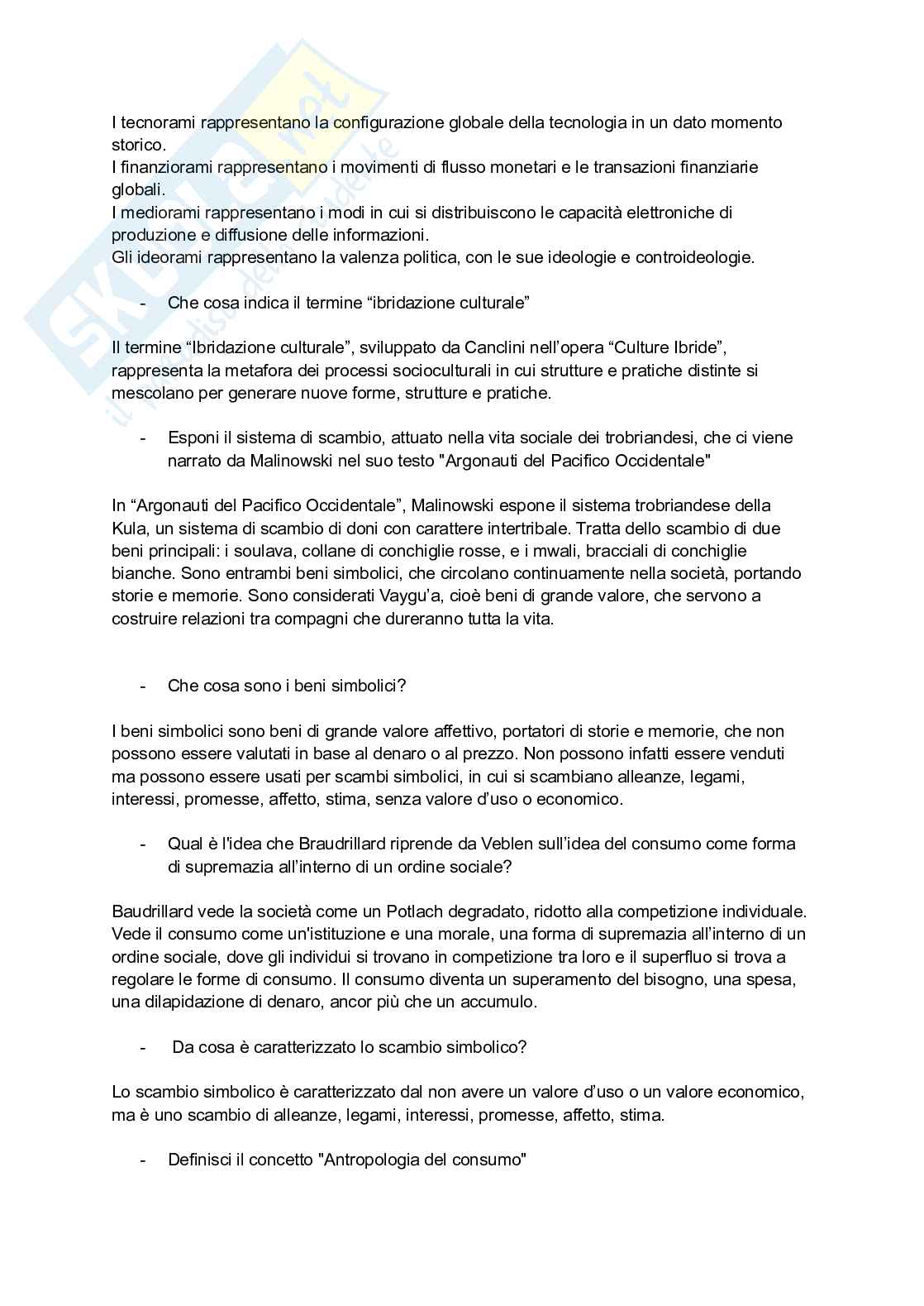 Paniere risposte aperte Antropologia culturale  Pag. 2