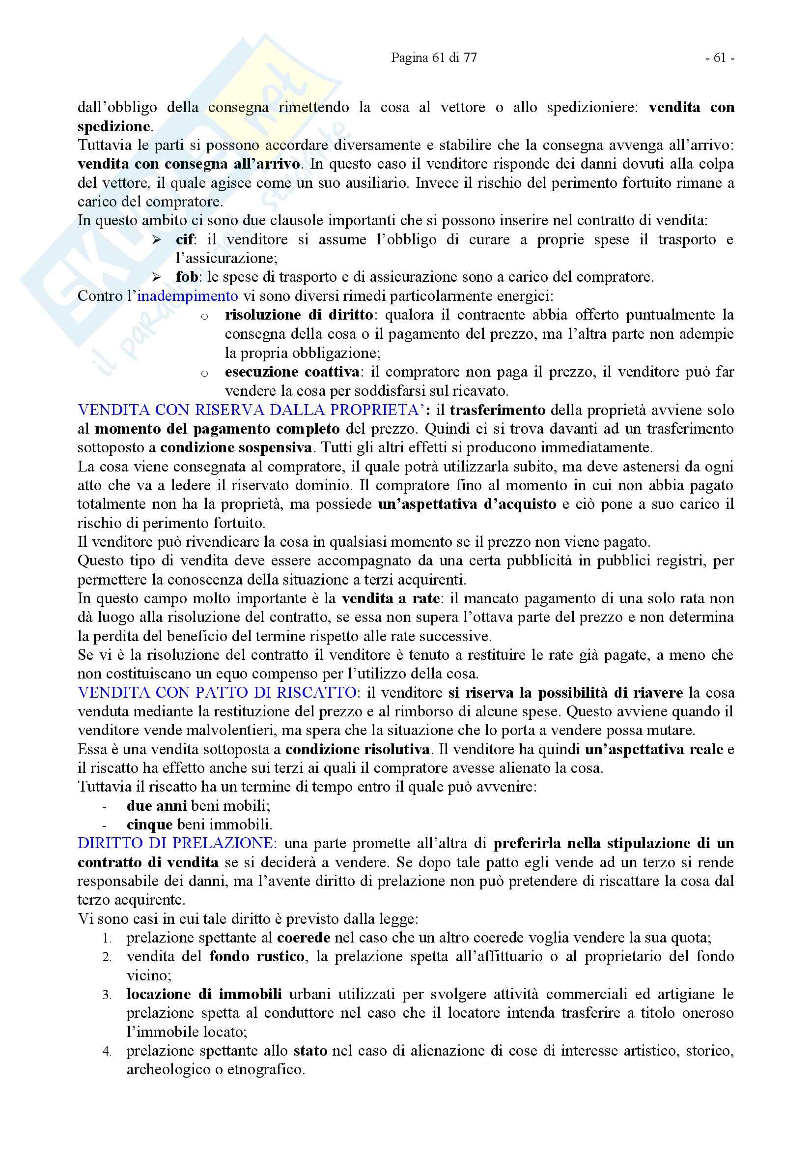 Riassunto esame Diritto Privato, prof. Caricato, libro consigliato Diritto Privato, Trimarchi Pag. 61