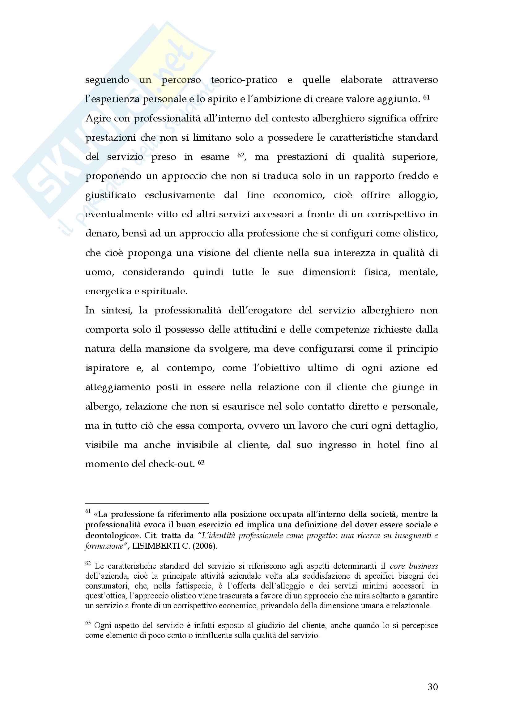 Tesi Il ruolo del personale di contatto nella soddisfazione del cliente nelle imprese di servizi Il caso del cliente d albergo. COLACCHIO F. (2008), “Qualità, valore e soddisfazione: critica degli approcci dominanti e riconcettualizzazione” Pag. 31