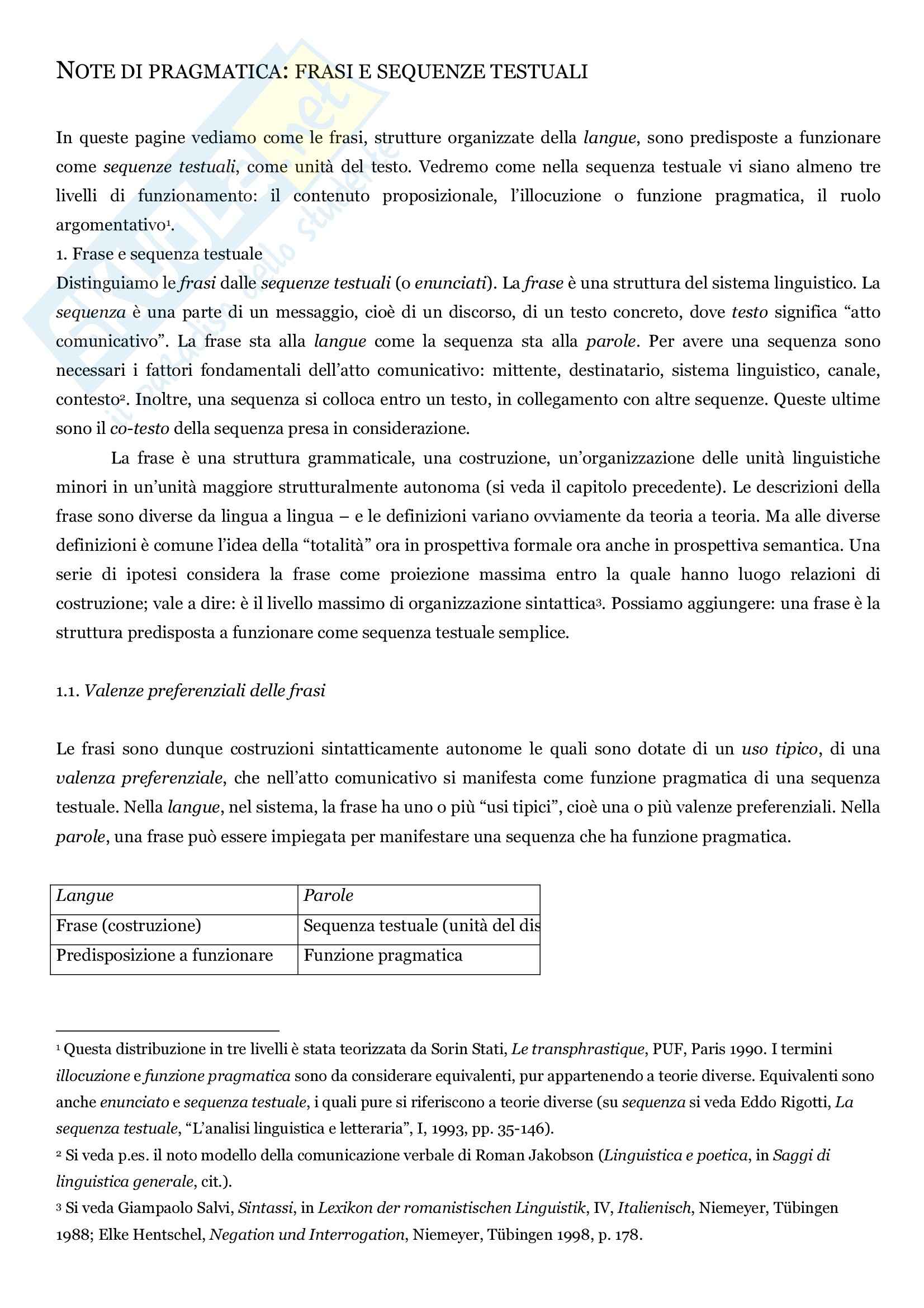 Frasi e sequenze testuali Pag. 1