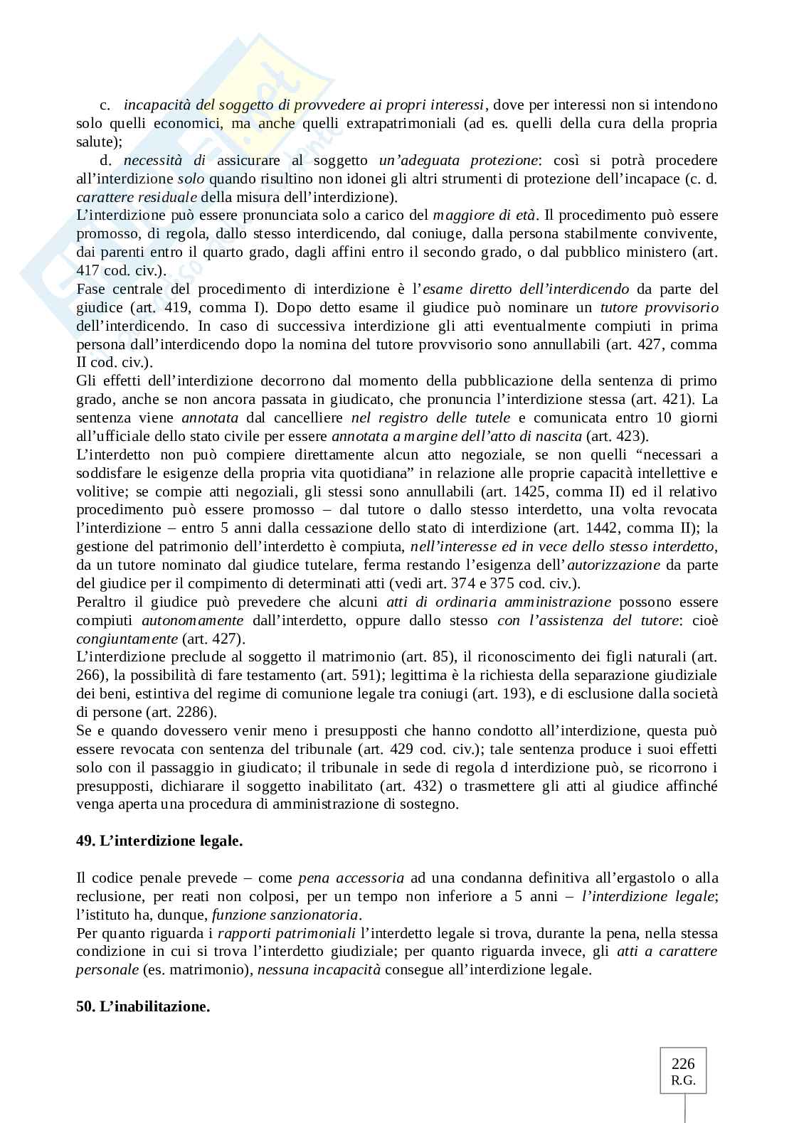 Riassunto esame Diritto privato, Prof. Fusar Poli Elisabetta, libro consigliato Manuale di diritto privato, Torrente Pag. 21