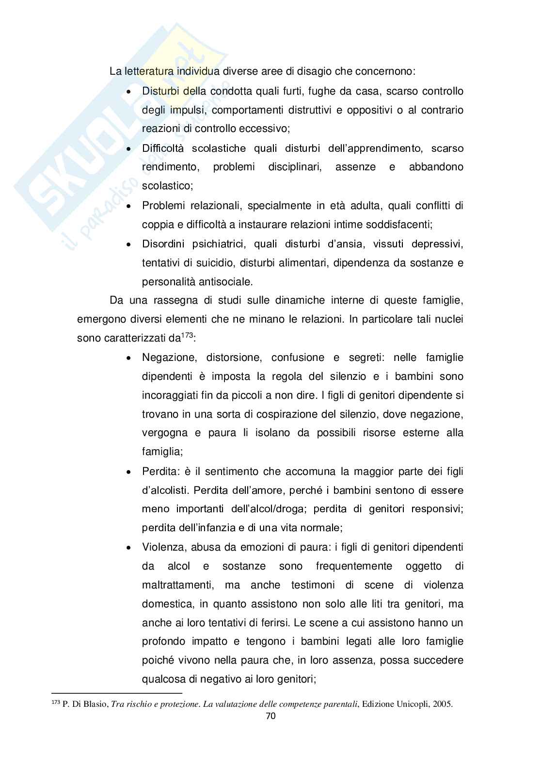 Psicopatologia genitoriale: ruolo dei caregiver e implicazioni sullo sviluppo psicologico dei figli Pag. 71